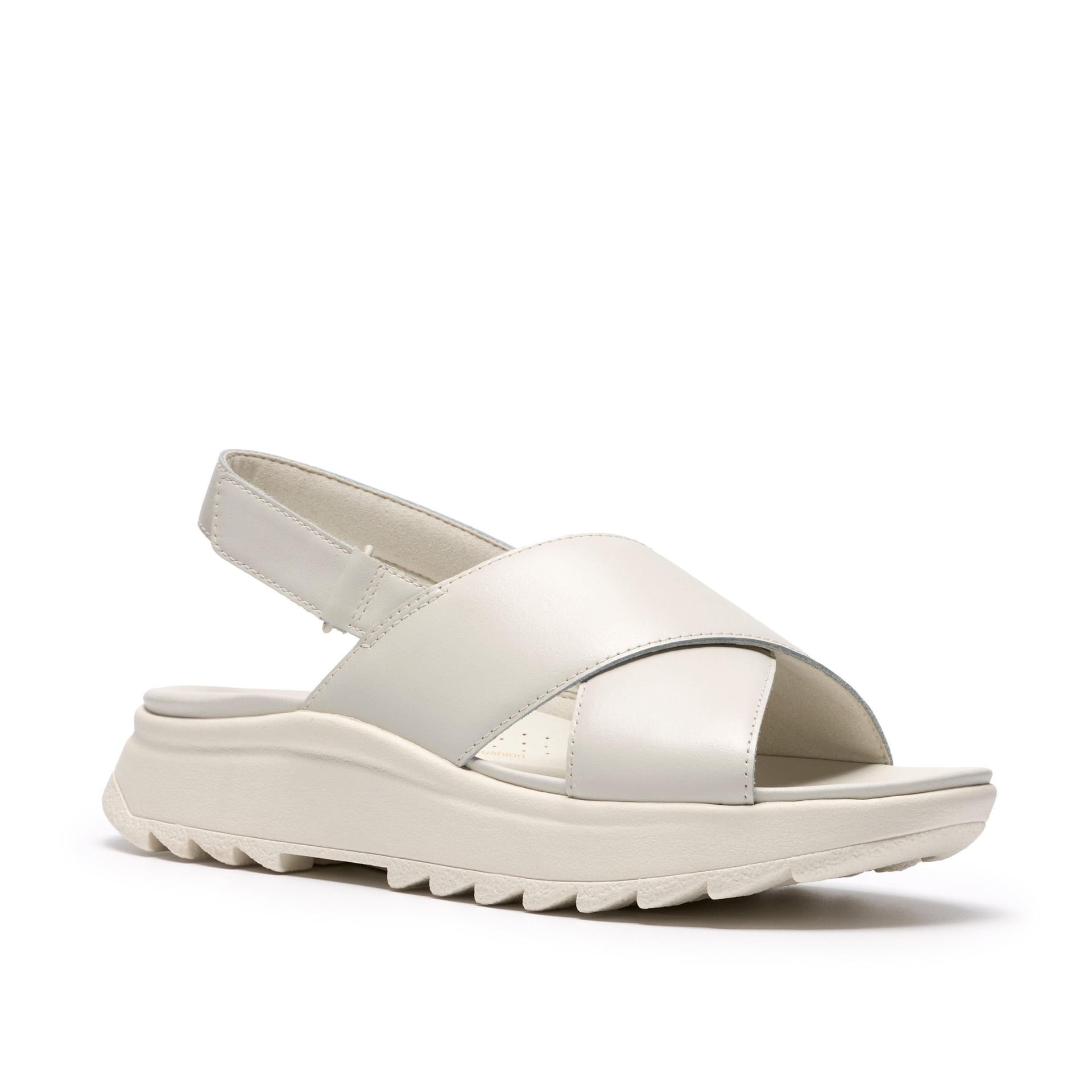 Clarks Clarks Women's DashLite Wish White Leather Flat Sandals - 4