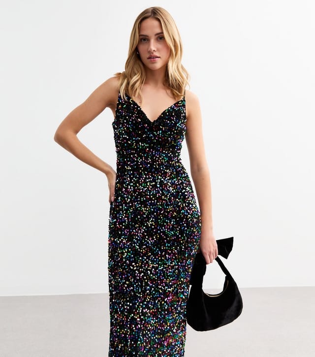 Sunshine Soul Women's Black Sequinned Midi Dress Sunshine Soul New Look - 3