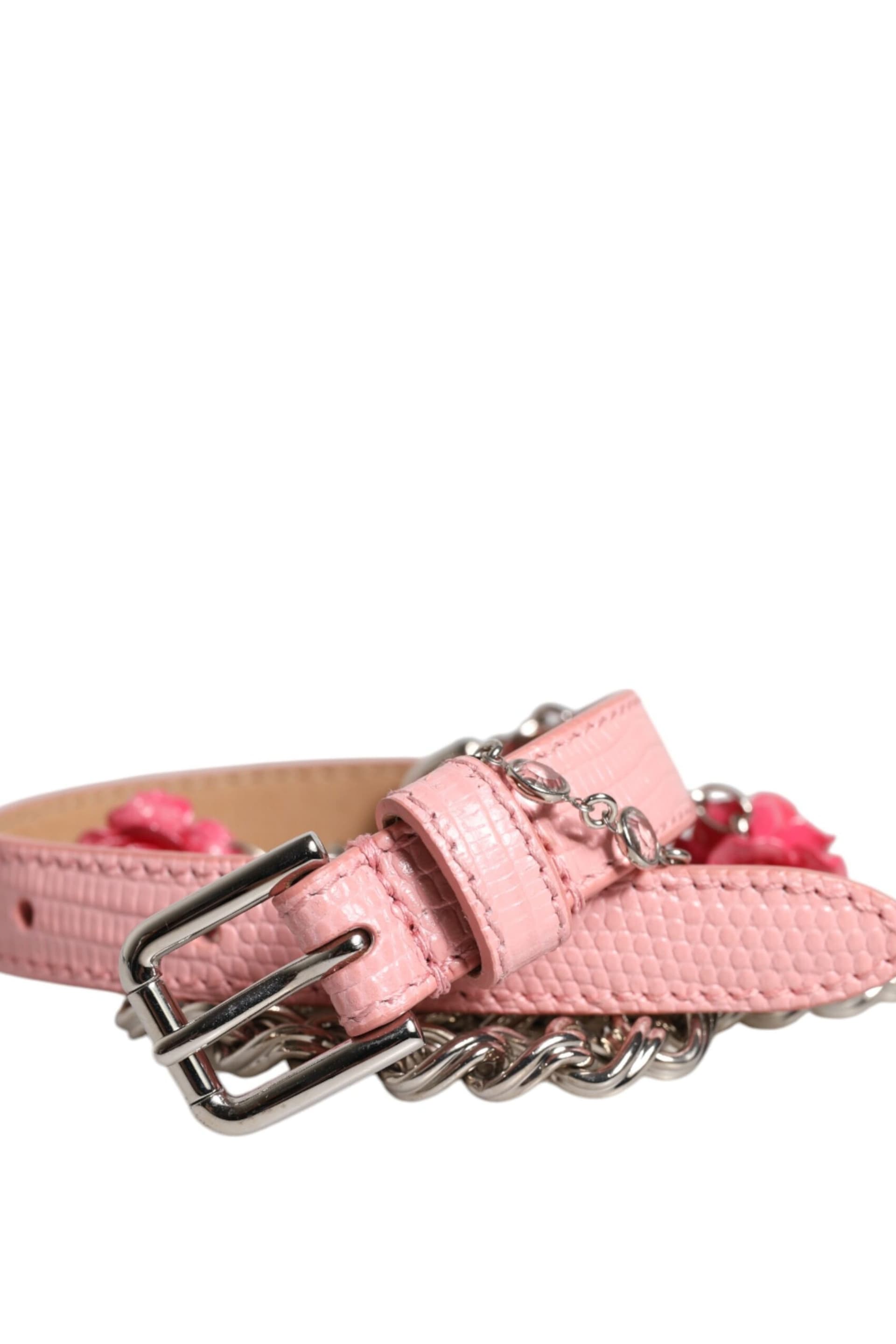 Dolce & Gabbana Dolce & Gabbana Pink Leather Chain Belt