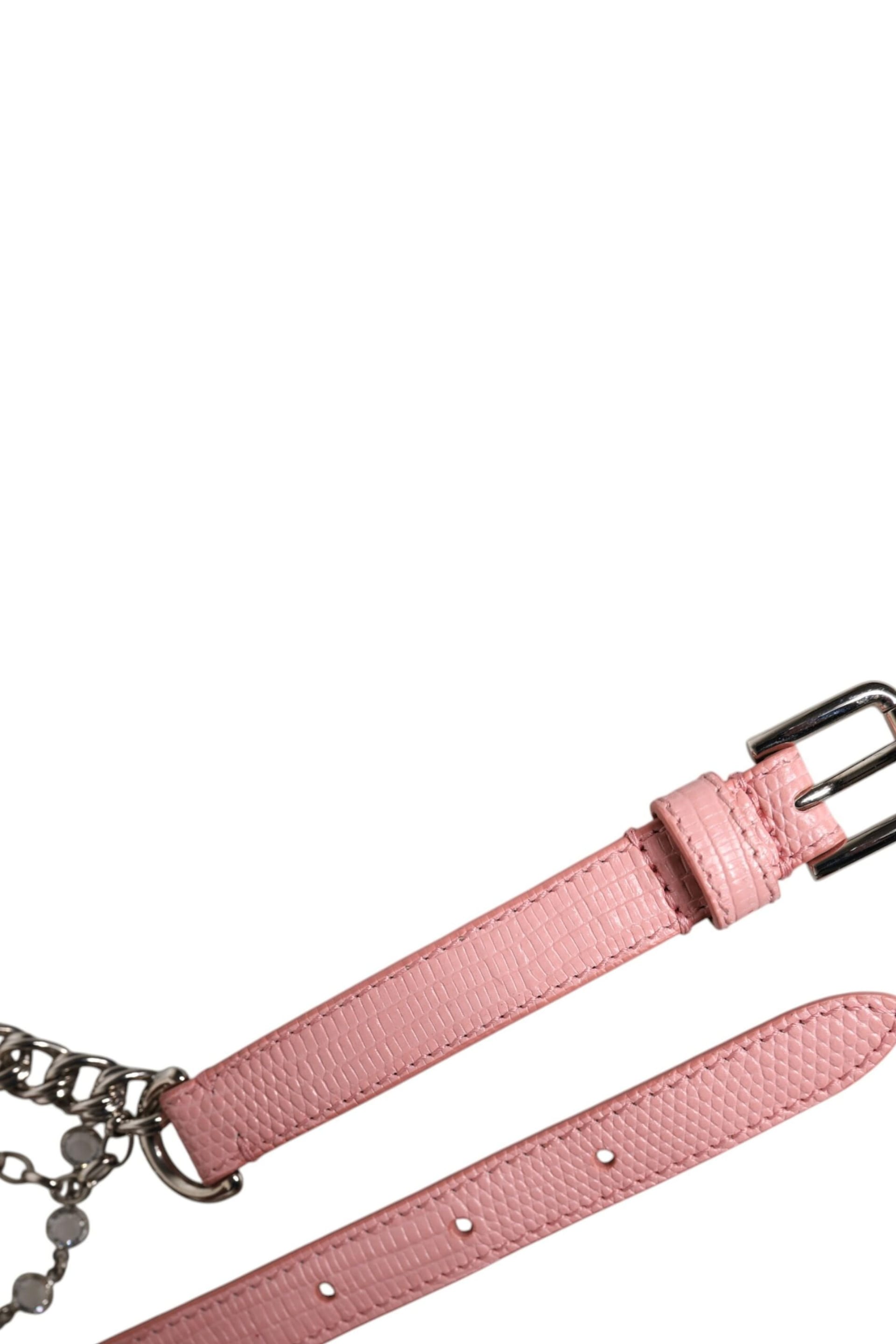 Dolce & Gabbana Dolce & Gabbana Women's Chain Detail Leather Belt in Pink - 4
