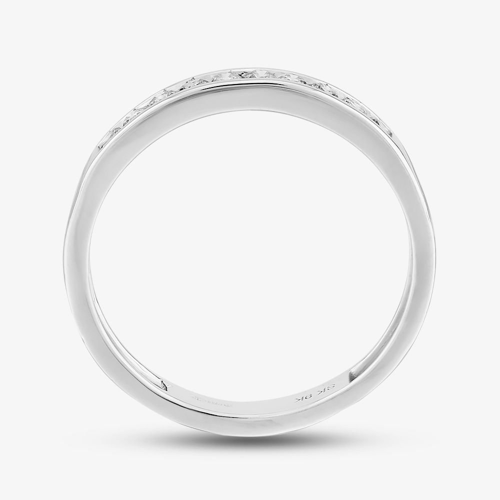 T.H.Baker T.H.Baker Women's 9ct White Gold 1.00ct Diamond Split Shouldered Oval Cluster Ring in Silver - 3