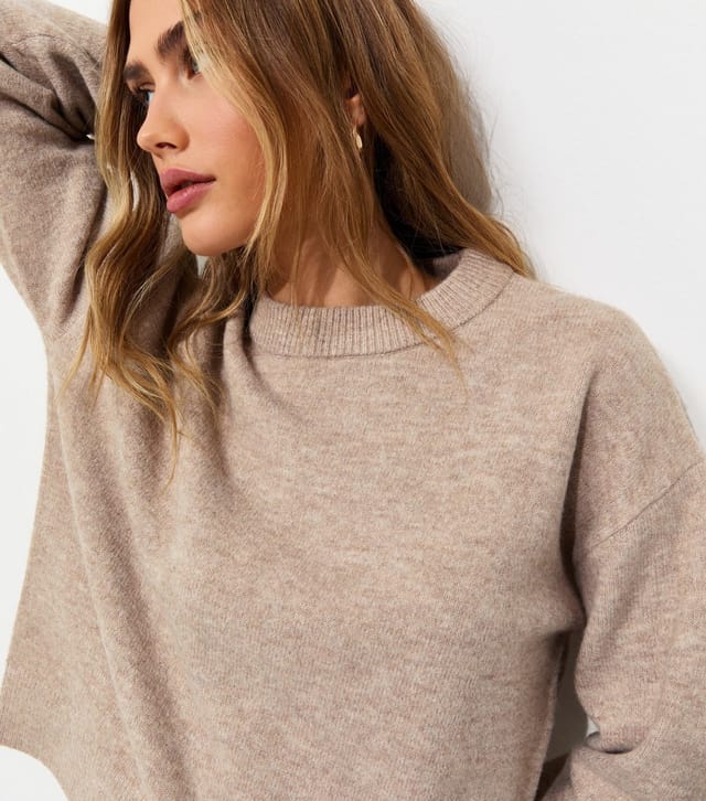 New Look Women's Light Mink Midweight Crew Neck Jumper New Look - 3