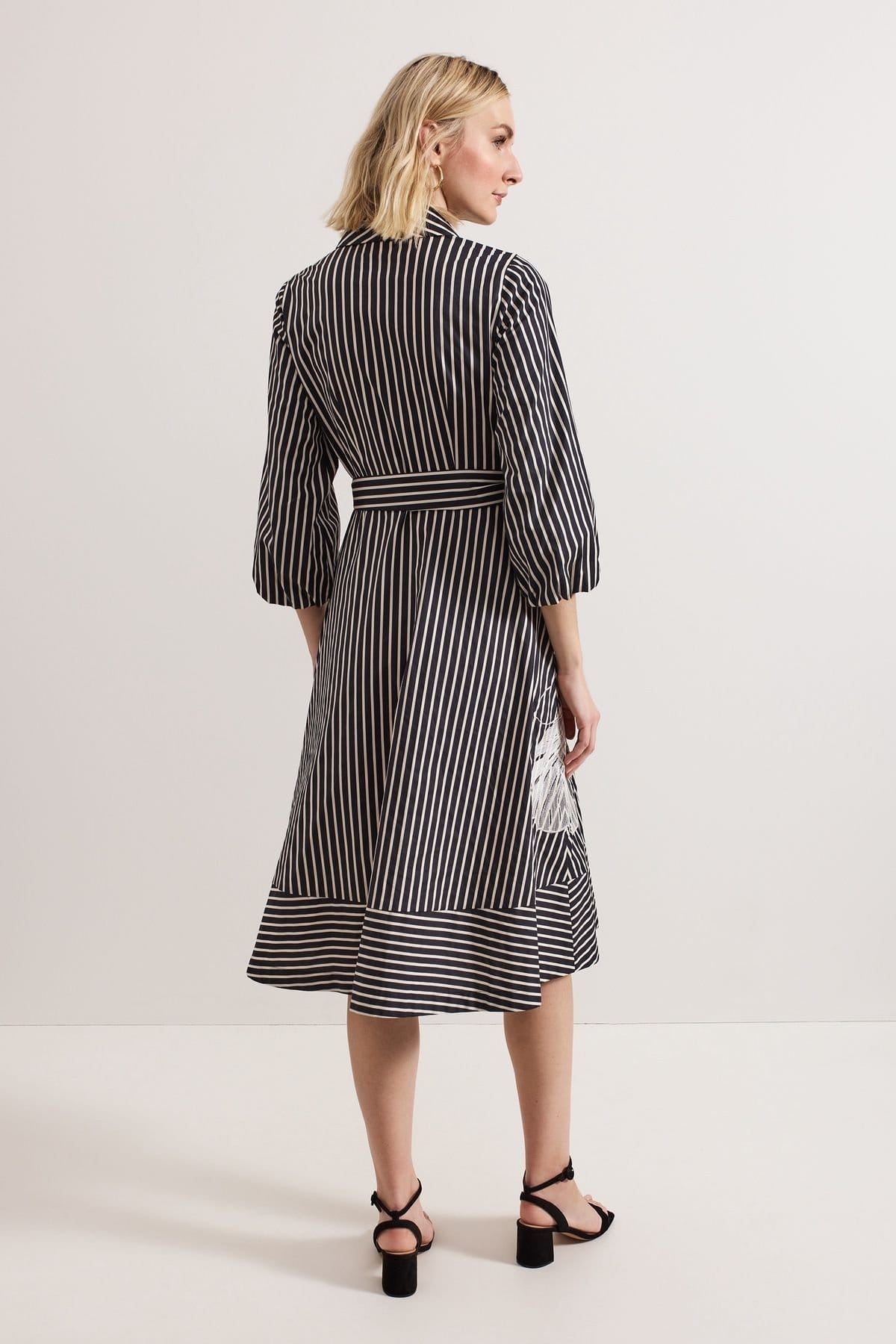 Phase Eight Phase Eight Women's Corina Stripe Midi Dress in Black - 4