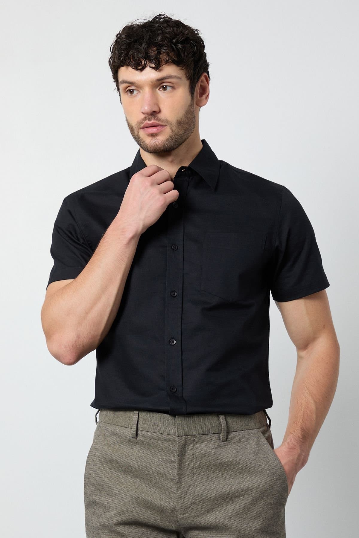 Burton Burton Men's Black Short Sleeve Oxford Shirt