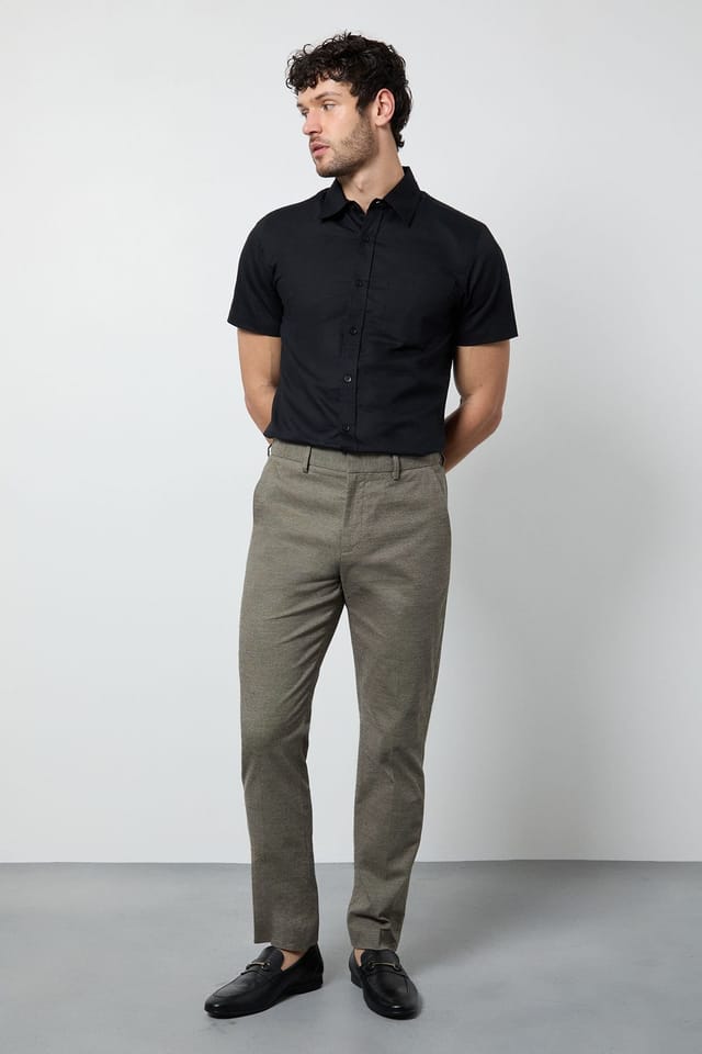 Burton Burton Men's Black Short Sleeve Oxford Shirt - 2