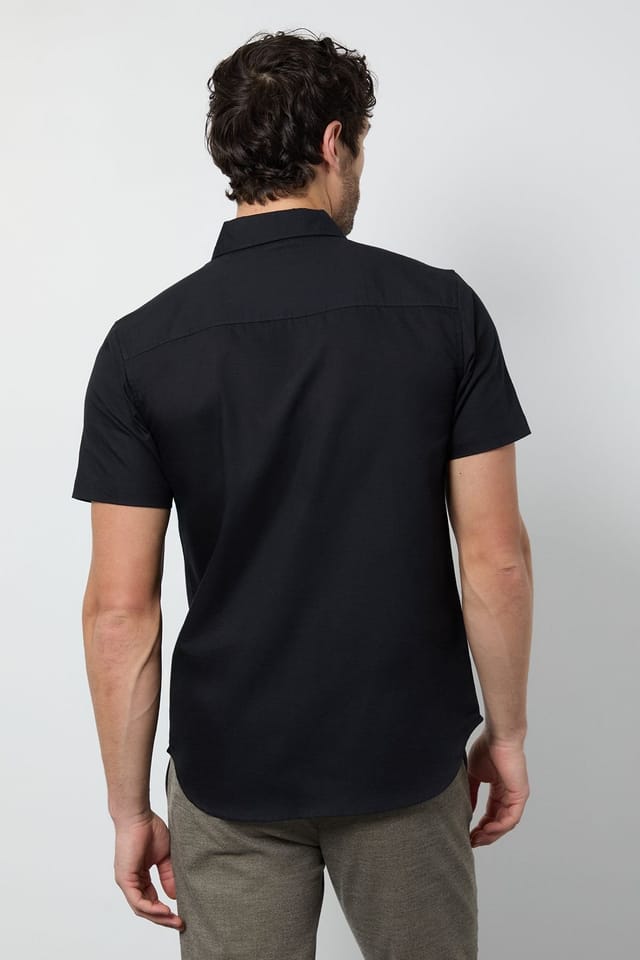 Burton Burton Men's Black Short Sleeve Oxford Shirt - 3