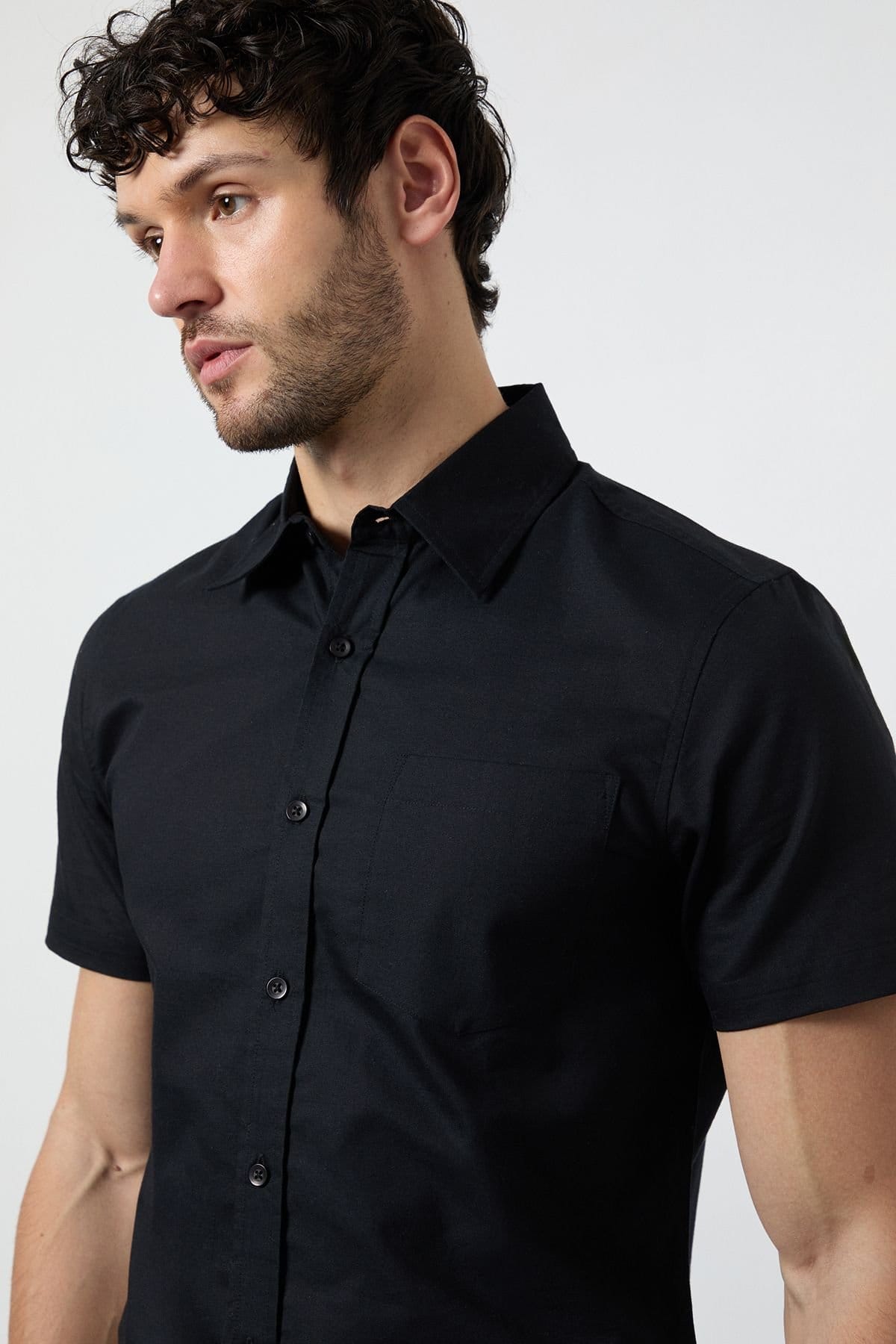 Burton Burton Men's Black Short Sleeve Oxford Shirt - 4