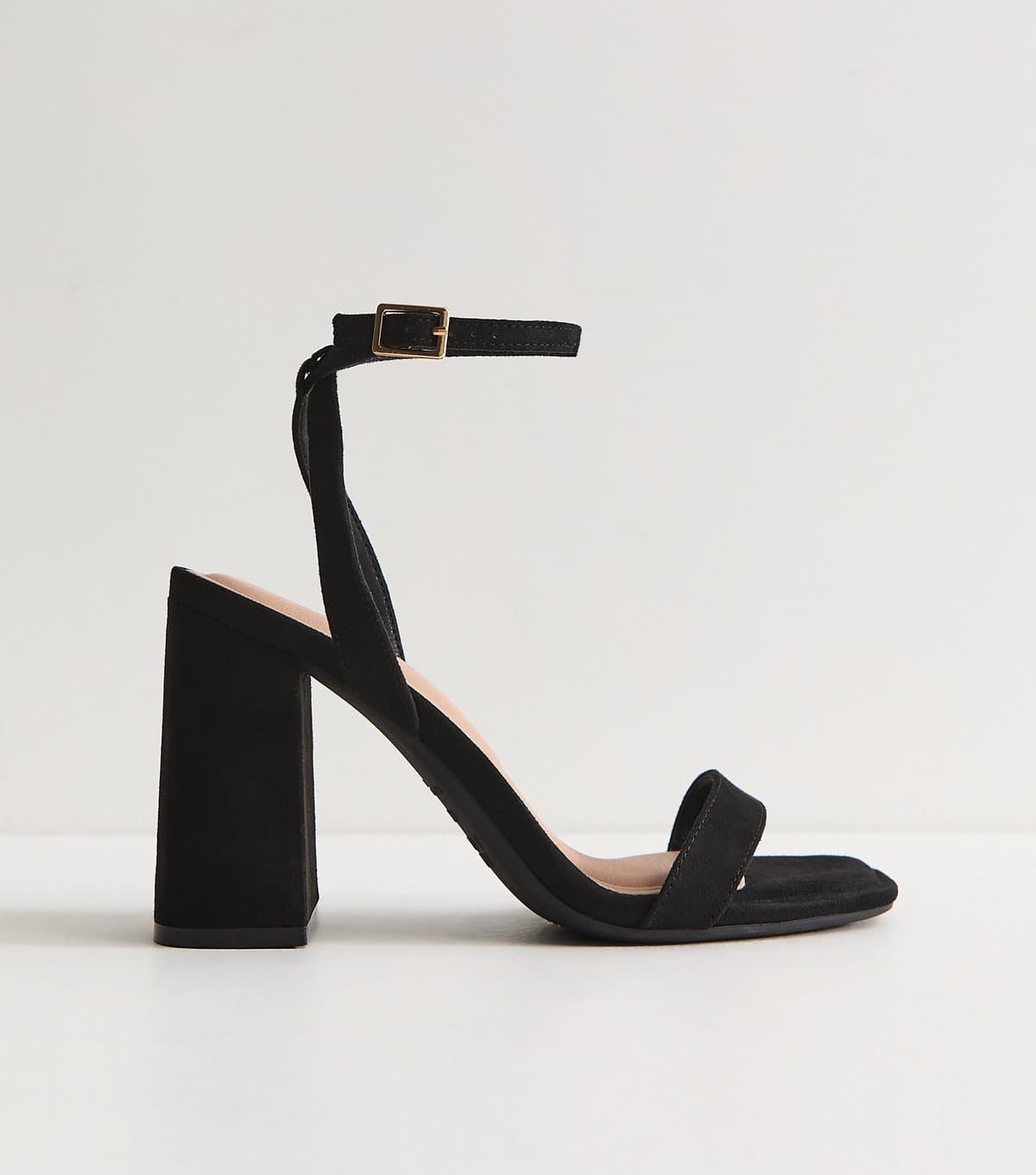 New Look New Look Black Faux Suede High Block Heel Sandals