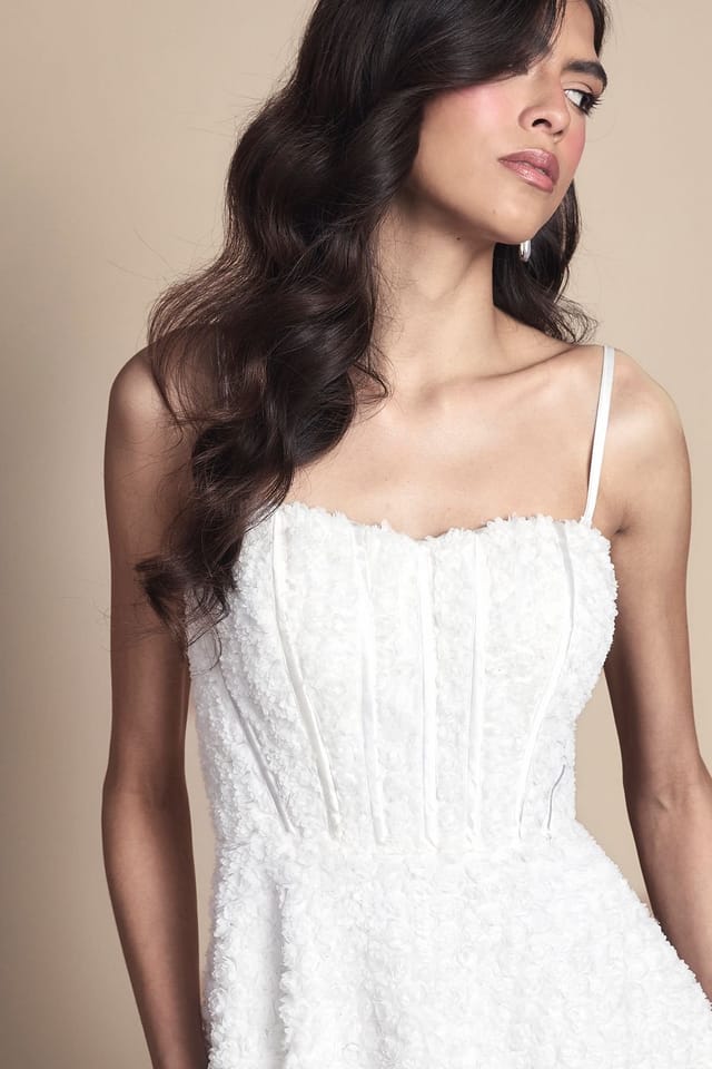 Coast Coast Women's Floral Mini Prom Dress in Ivory - 2