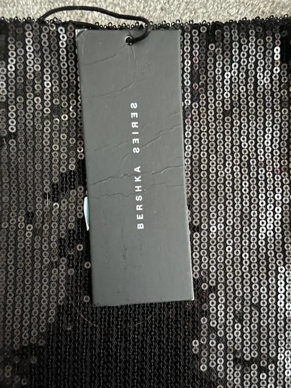 Bershka Black Sequin Mini Skirt