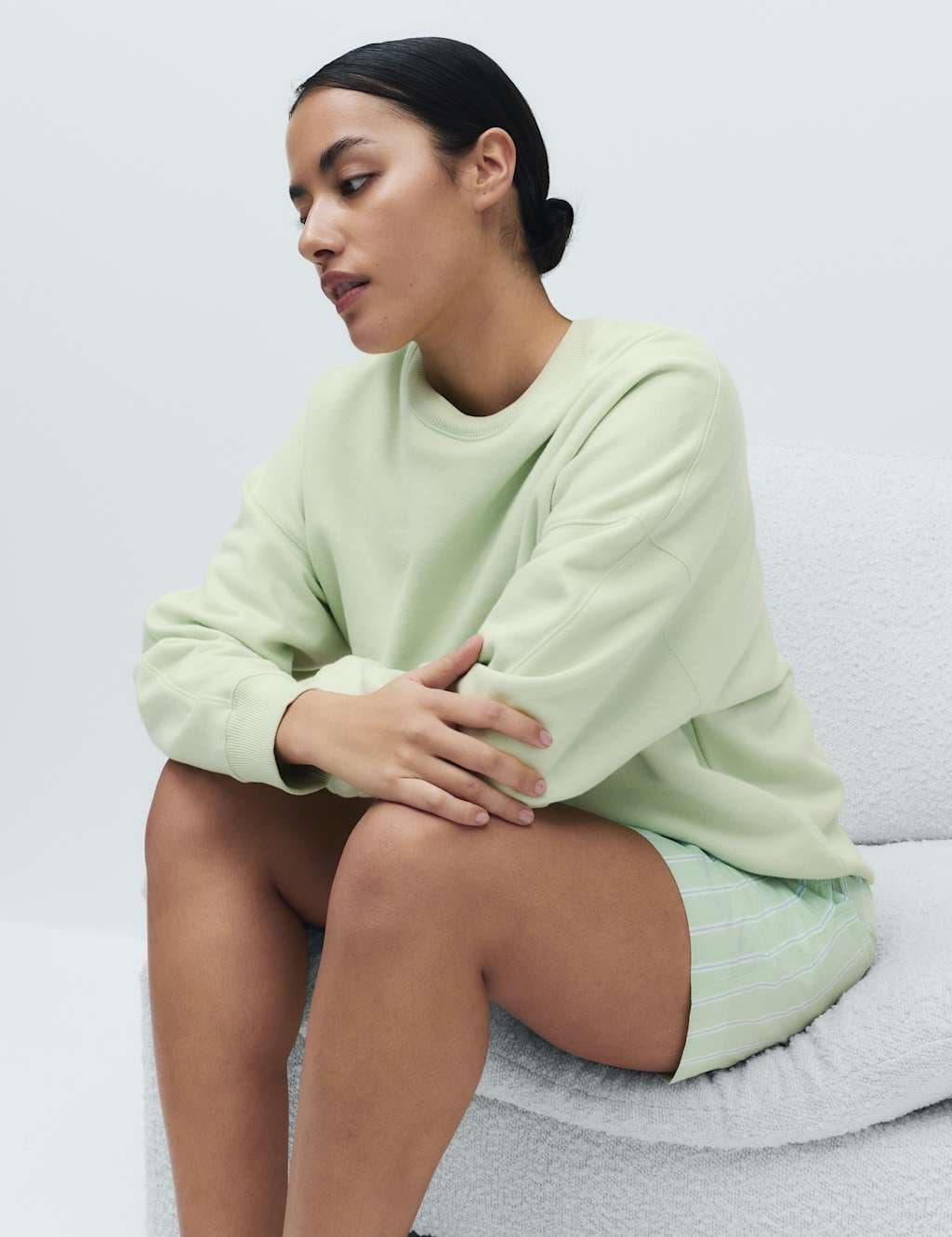 Marks & Spencer M&S Light Green Cotton Rich Sweatshirt