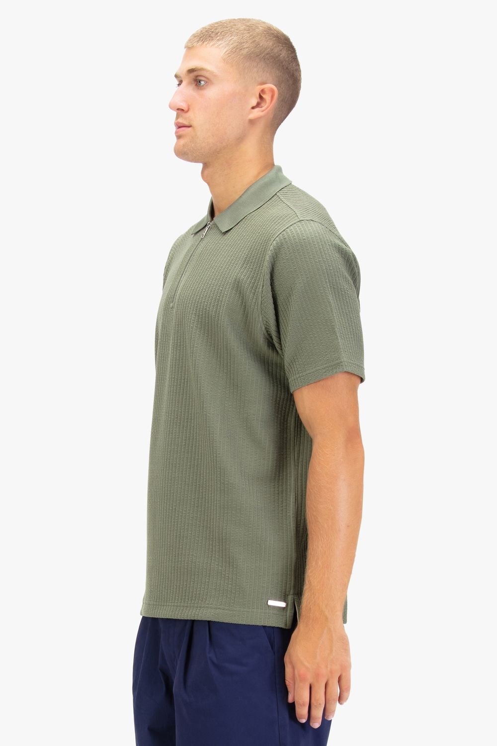 Luke 1977 Luke 1977 Men's Waffle On zip Polo in Green - 3