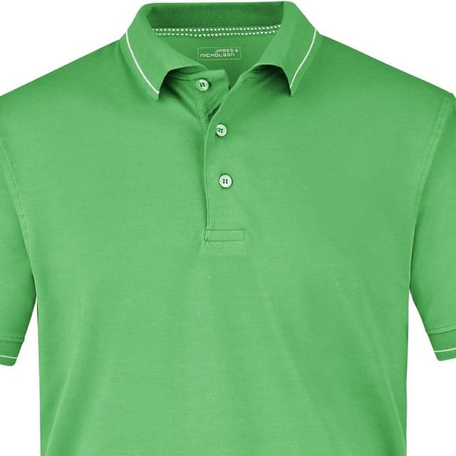 James and Nicholson James and Nicholson Men's Elasticated Polo Shirt in Light Green - 2
