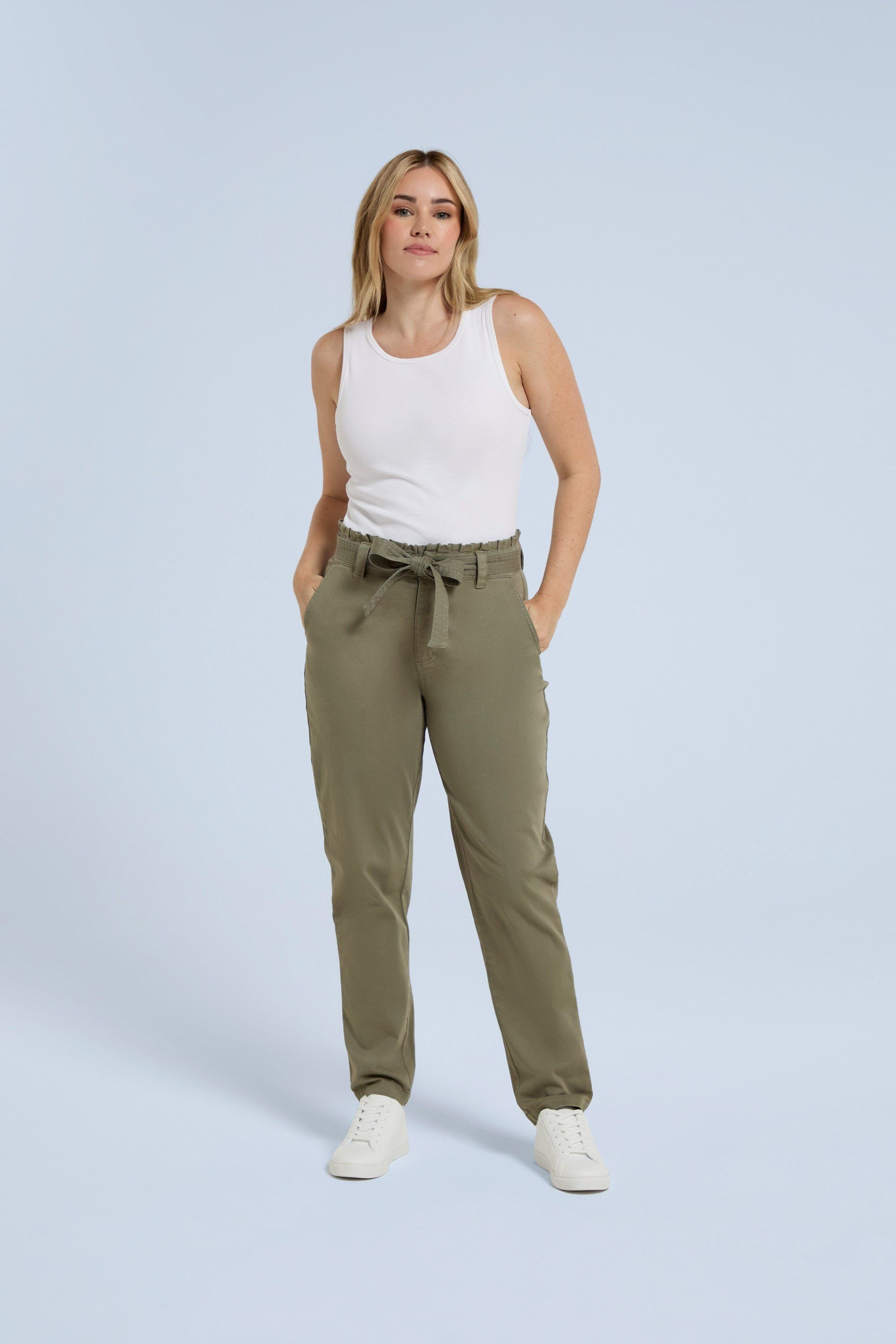 Animal Animal Women's 'Loren' Multiple Pockets Cotton Trousers in Khaki - 3