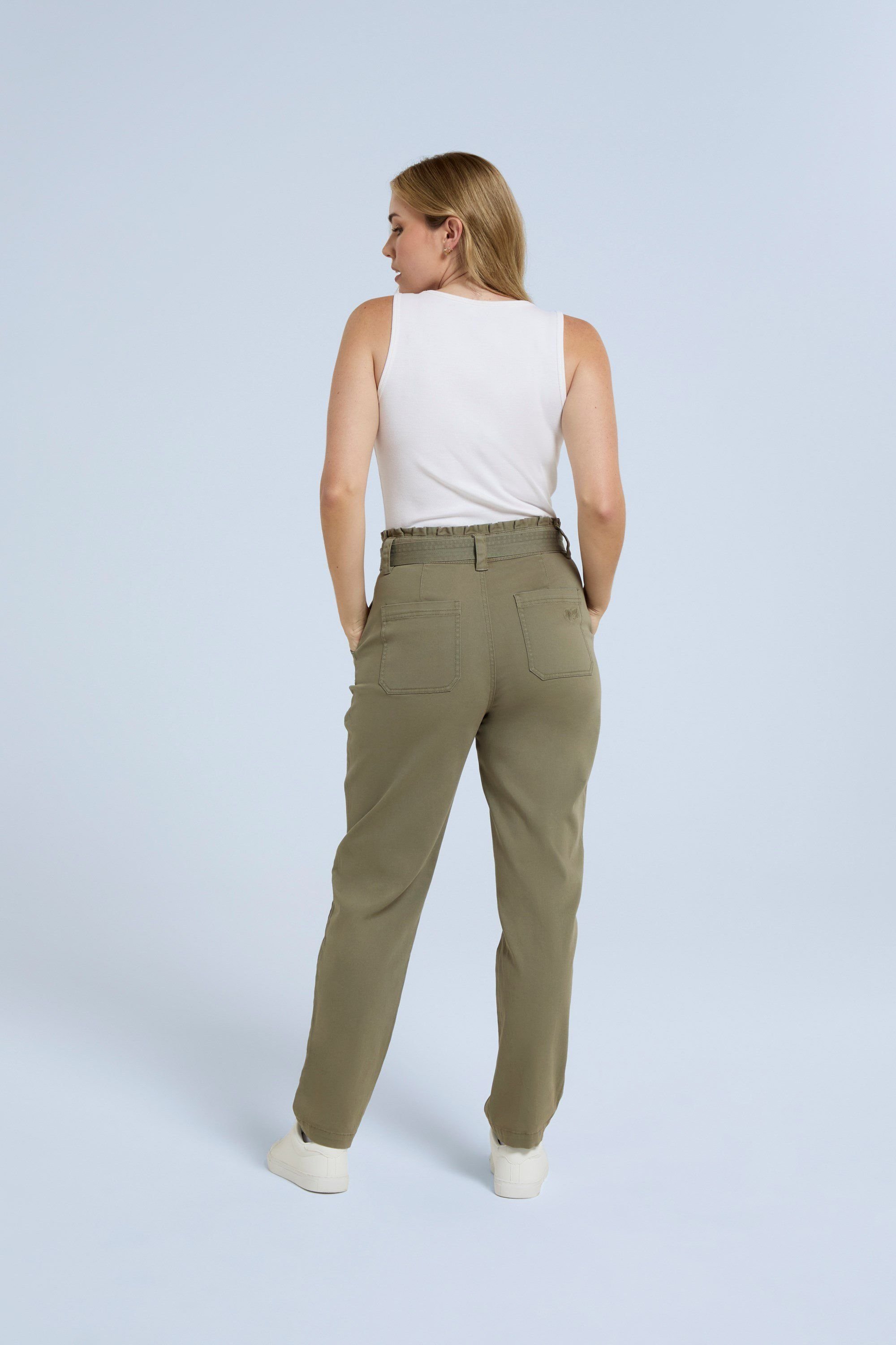 Animal Animal Women's 'Loren' Multiple Pockets Cotton Trousers in Khaki - 4