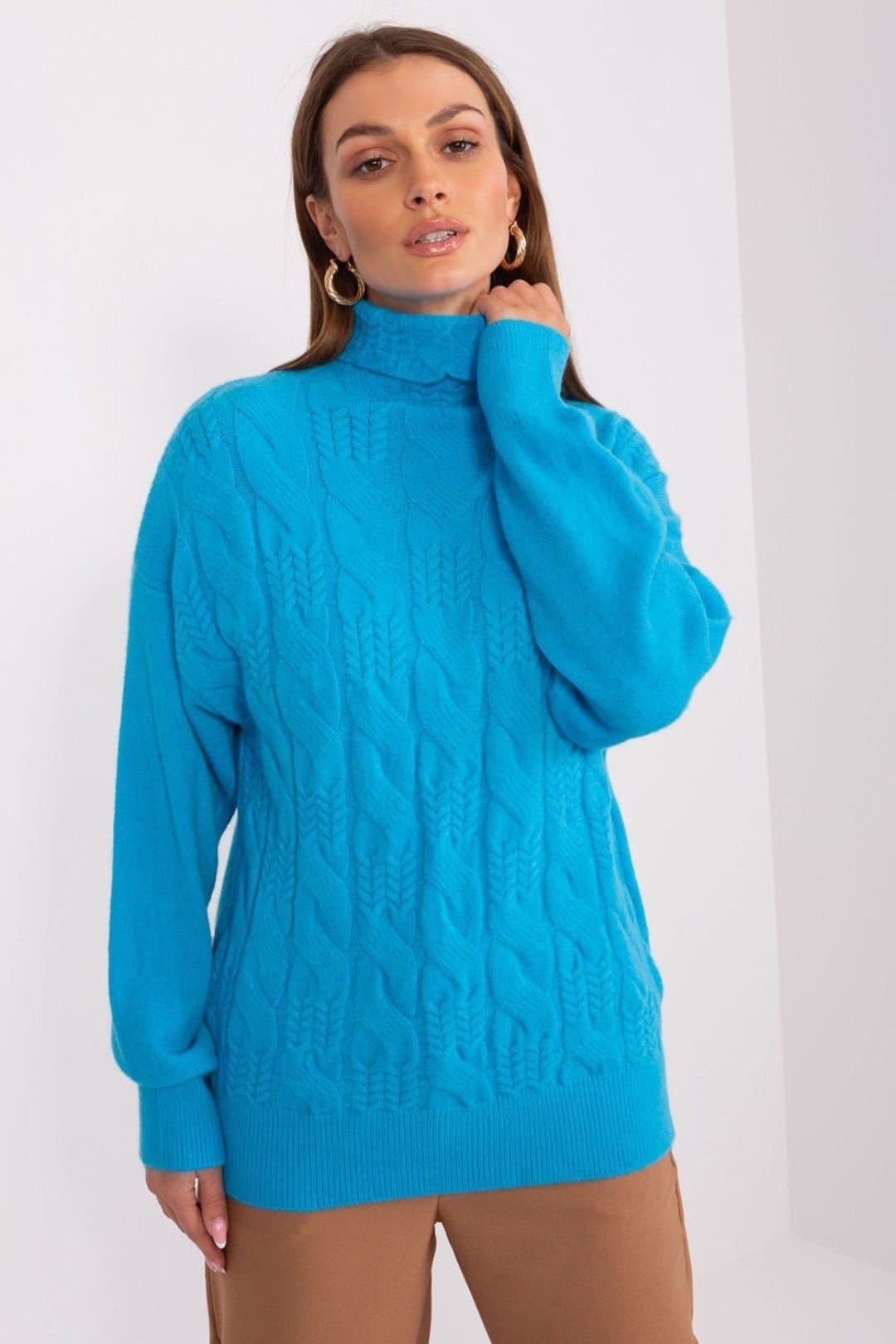 Love Lace Love Lace Women's Variegated Knit Turtleneck Sweater Style 189894 in Blue