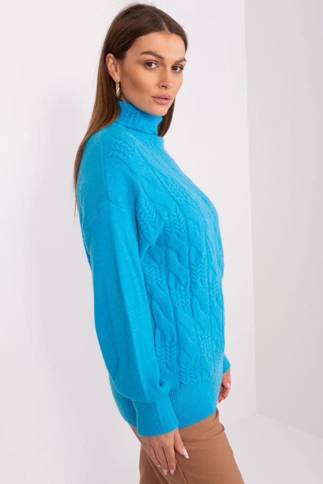 Love Lace Love Lace Women's Variegated Knit Turtleneck Sweater Style 189894 in Blue - 3