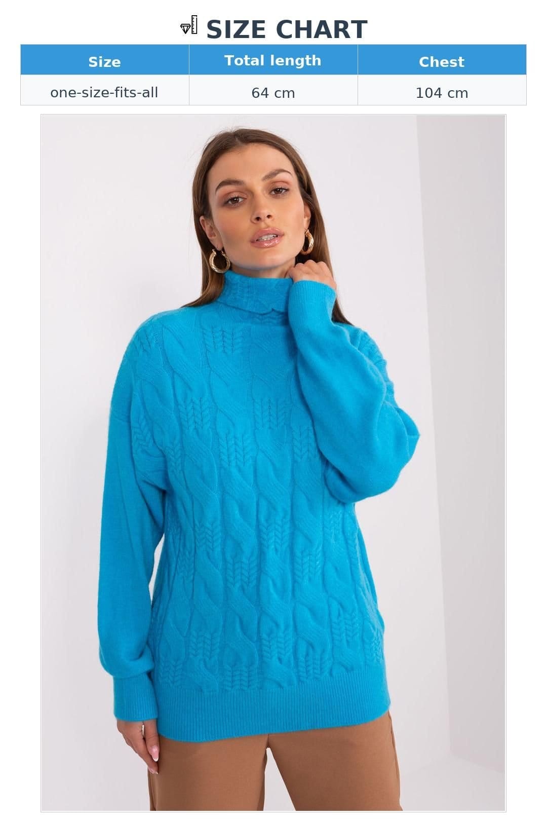 Love Lace Love Lace Women's Variegated Knit Turtleneck Sweater Style 189894 in Blue - 4