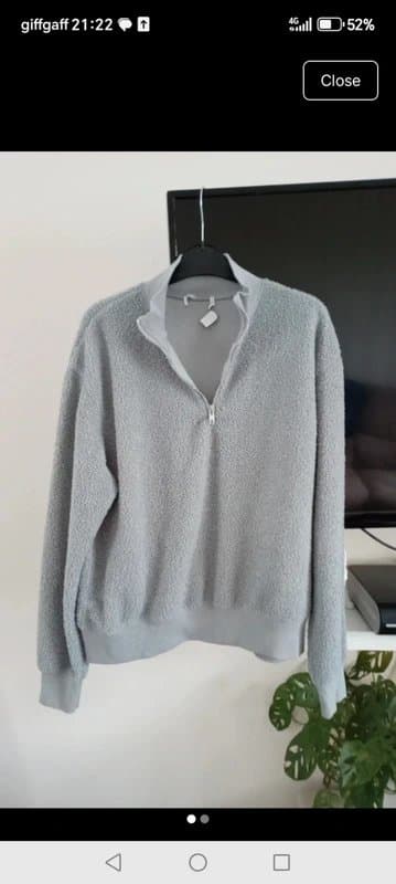 Vintage Dressing Ladies grey fluffy jumper cosy zip neck