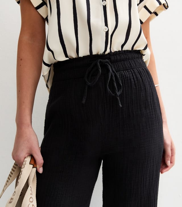 New Look Women's Black Double Cloth Wide Leg Trousers New Look - 2