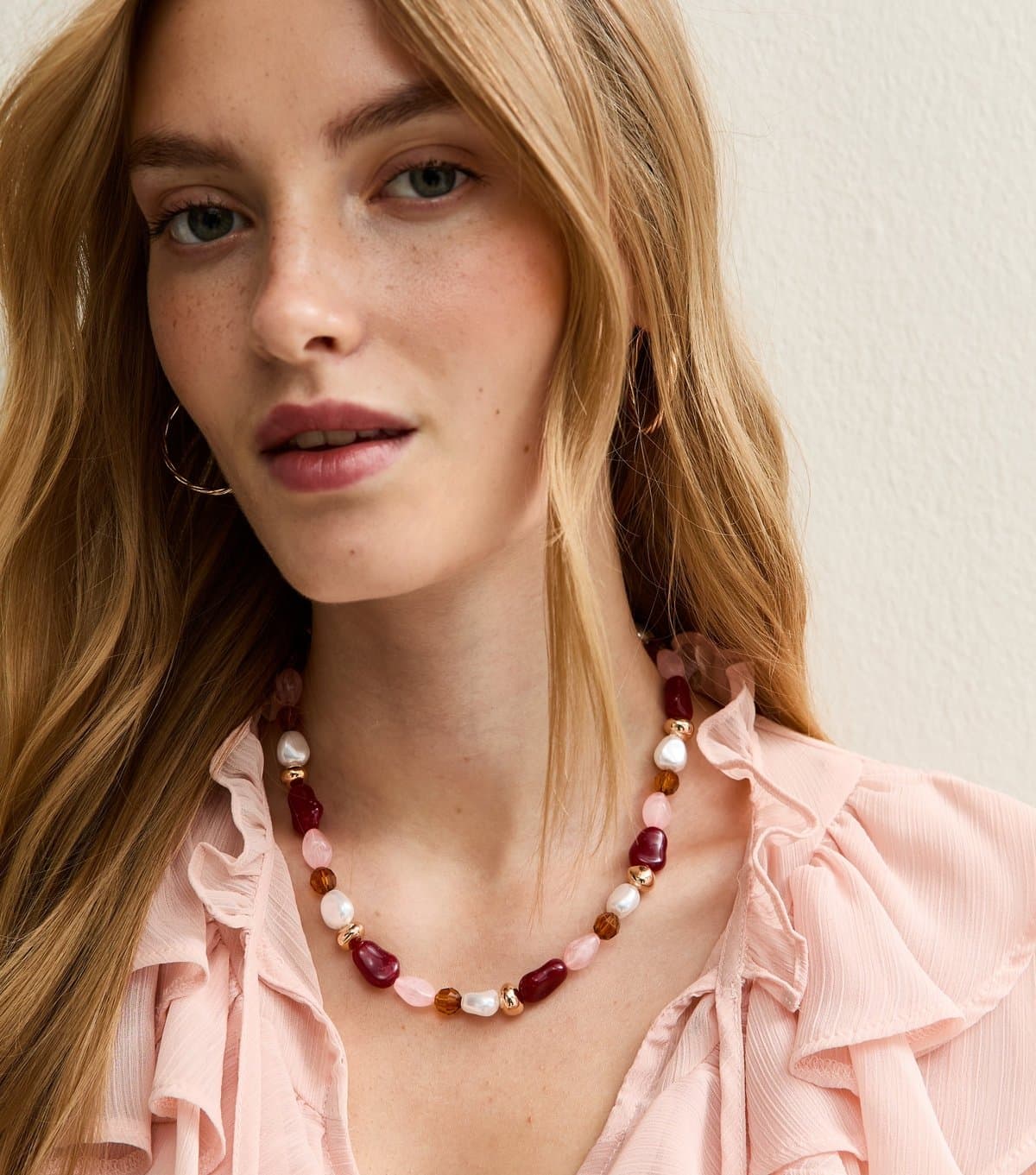 New Look New Look Gold Tone Mixed Resin Beaded Necklace