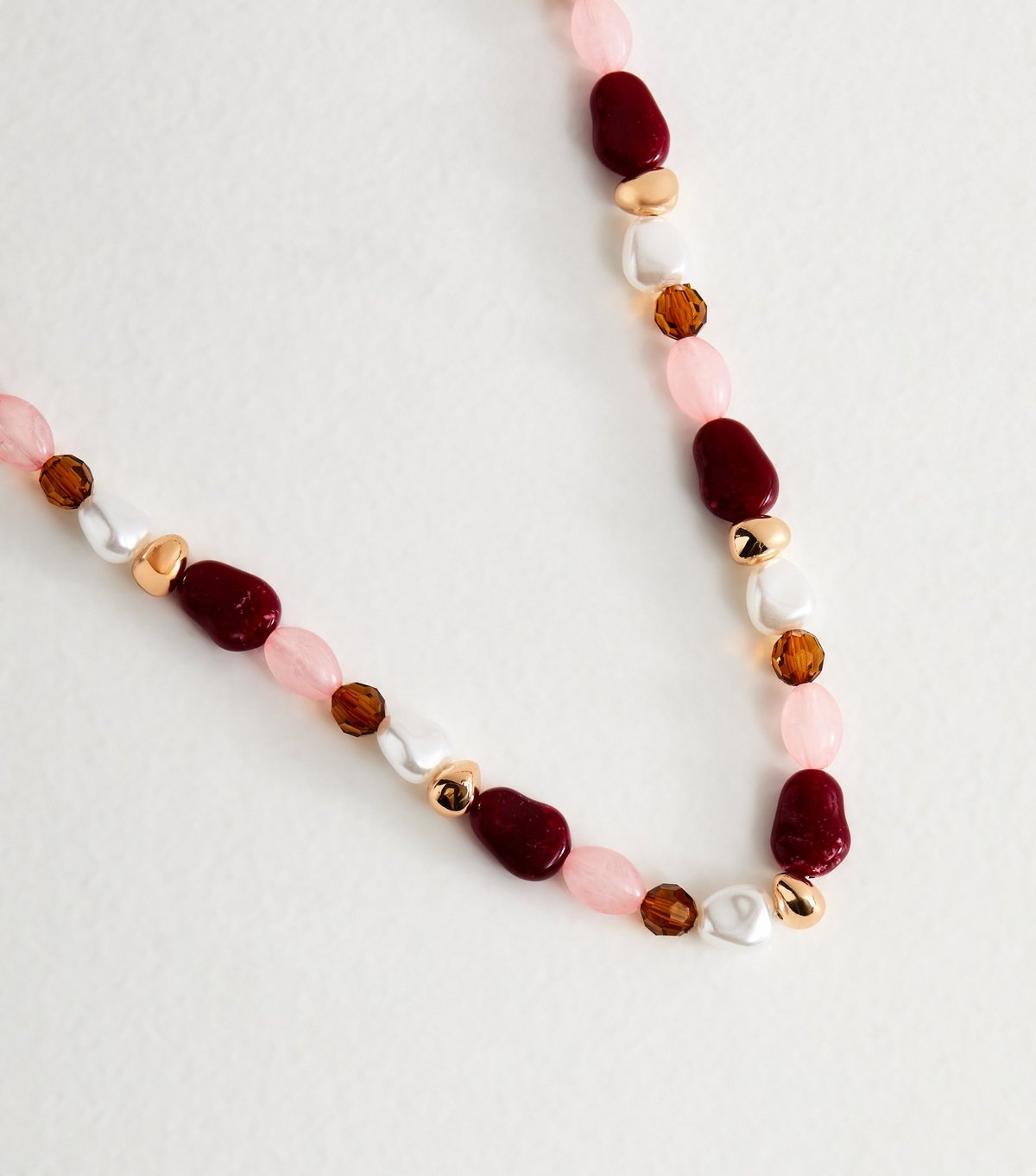 New Look Gold Tone Mixed Resin Beaded Necklace New Look - 3