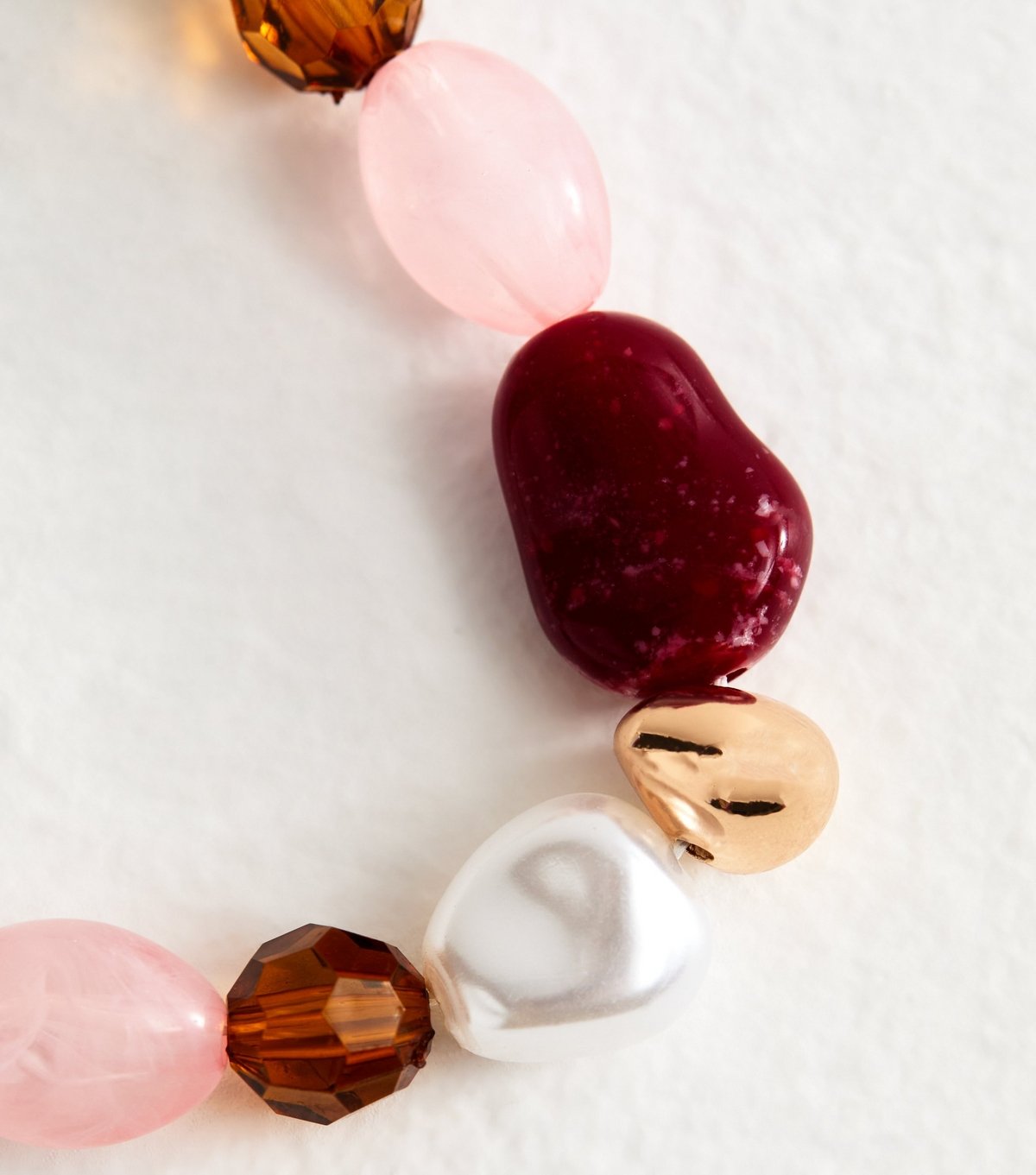 New Look Gold Tone Mixed Resin Beaded Necklace New Look - 4