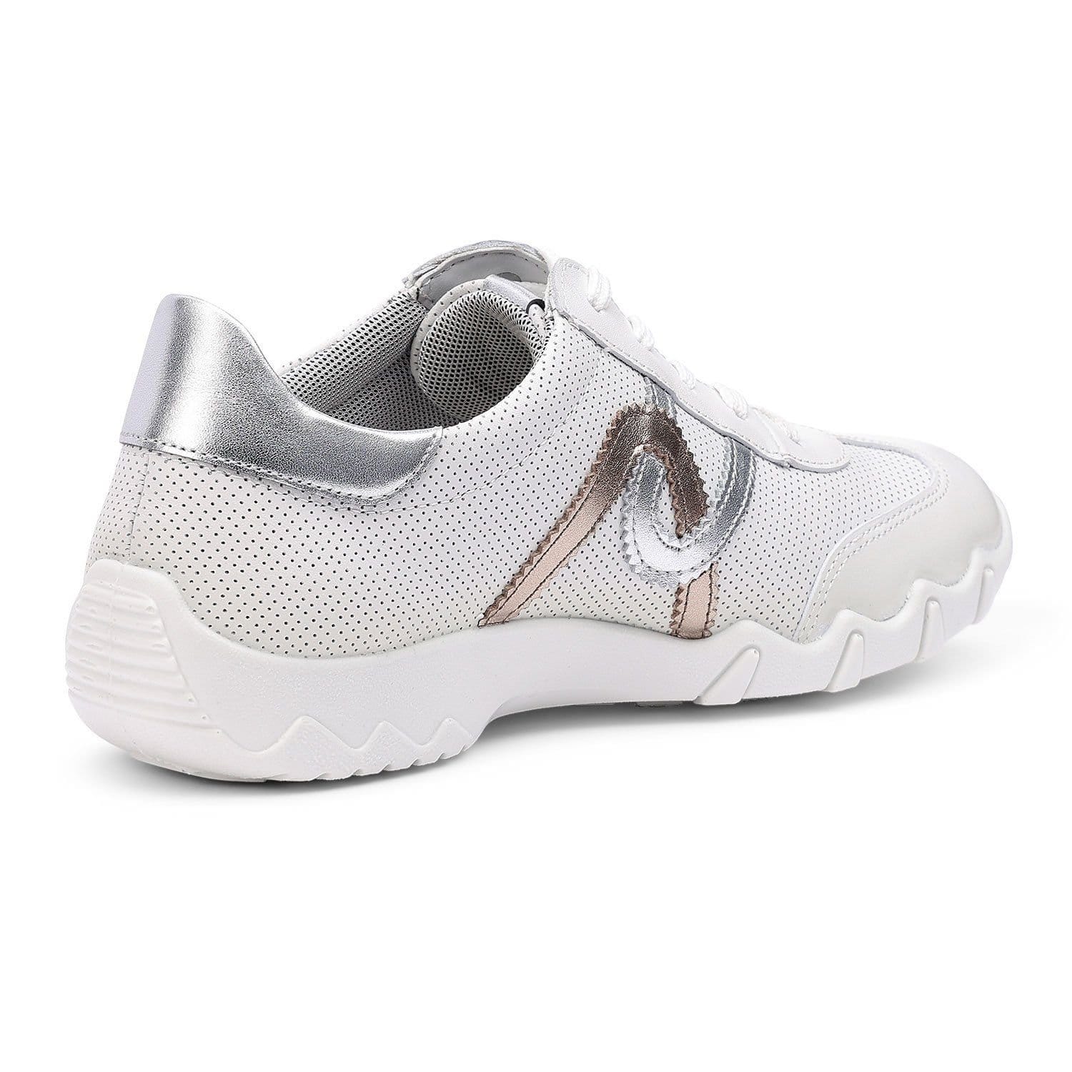 Hotter Hotter Women's Wide Fit 'Marianne' Leather Trainers in White - 4