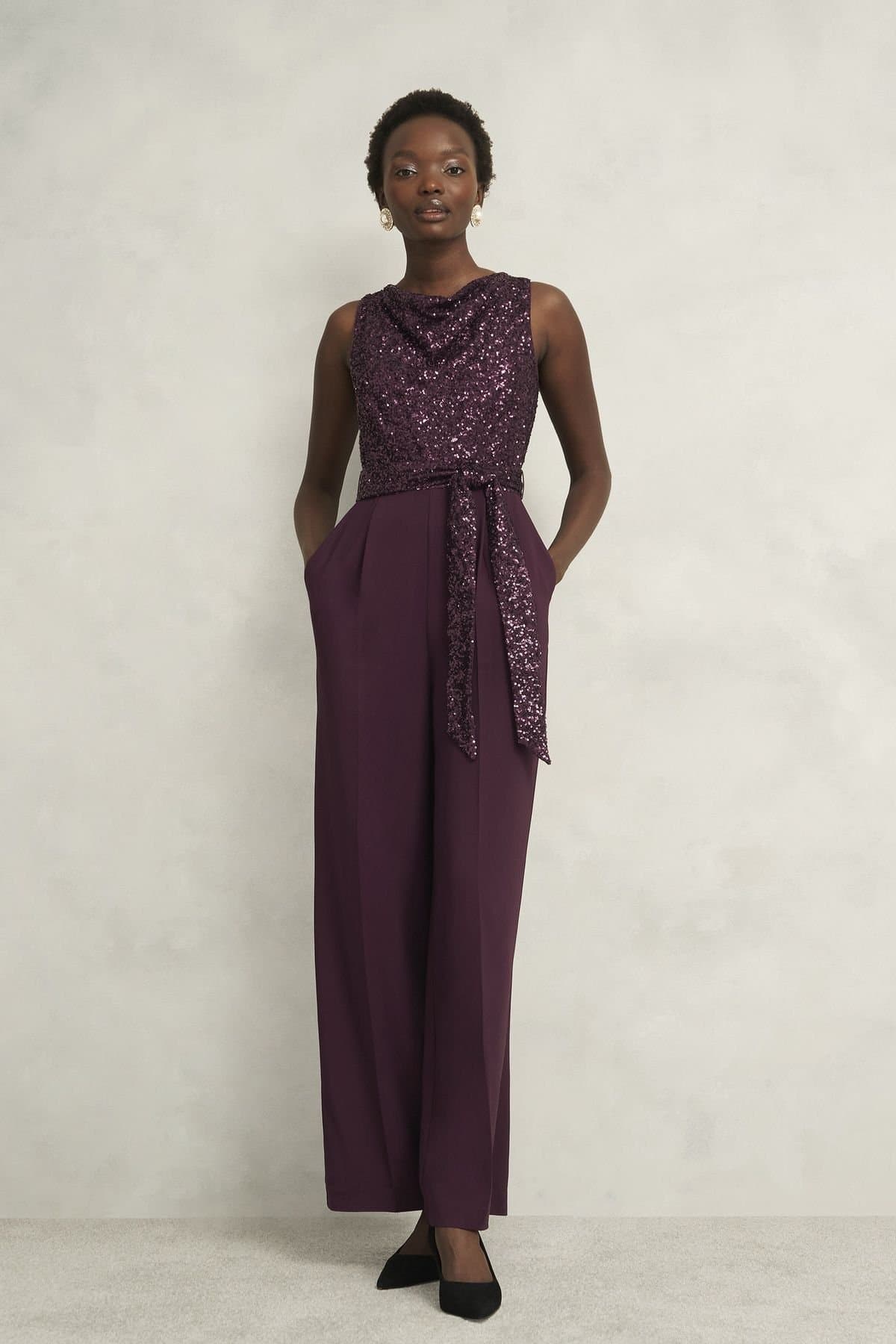 Hobbs London Hobbs London Women's Zuri Jumpsuit in Aubergine