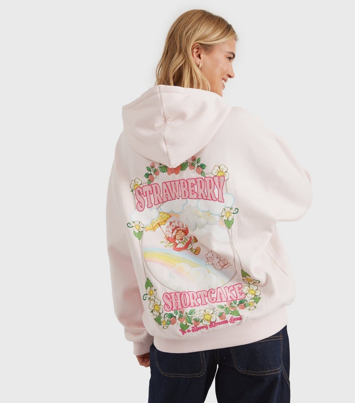 Skinnydip Women's Mid Pink Strawberry Shortcake Hoodie Skinnydip New Look