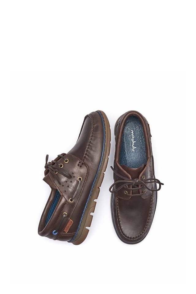 Moshulu Moshulu Men's 'Berio' Classic Leather Deck Shoes in Brown - 2