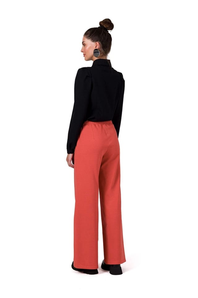 Love Lace Love Lace Women's Soft Cotton Sweatshirt Wide Leg Trousers in Orange - 2