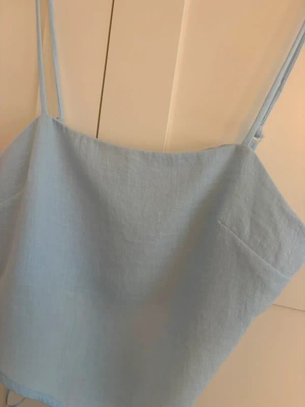 Bershka Bershka Y2K Baby Blue Open Back Cami Top M