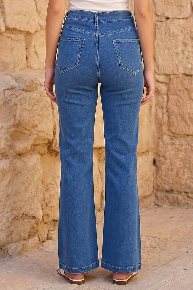 Dusk Dusk Women's Bootcut Jeans in Mid Blue - 3