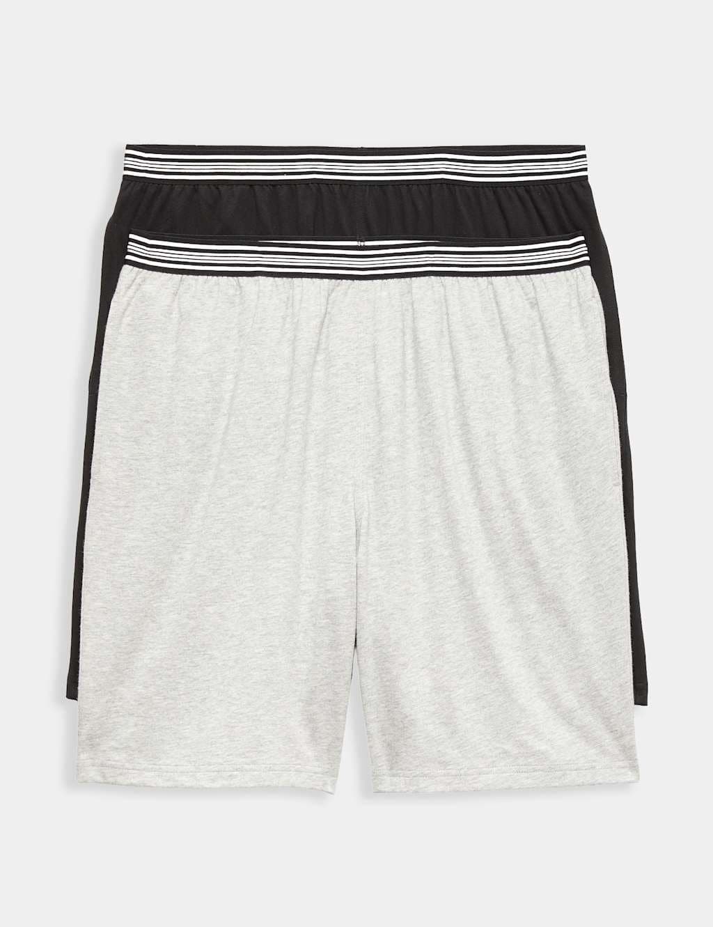 Marks & Spencer M&S 2-Pack Pure Cotton Jersey Pyjama Shorts Grey Mix