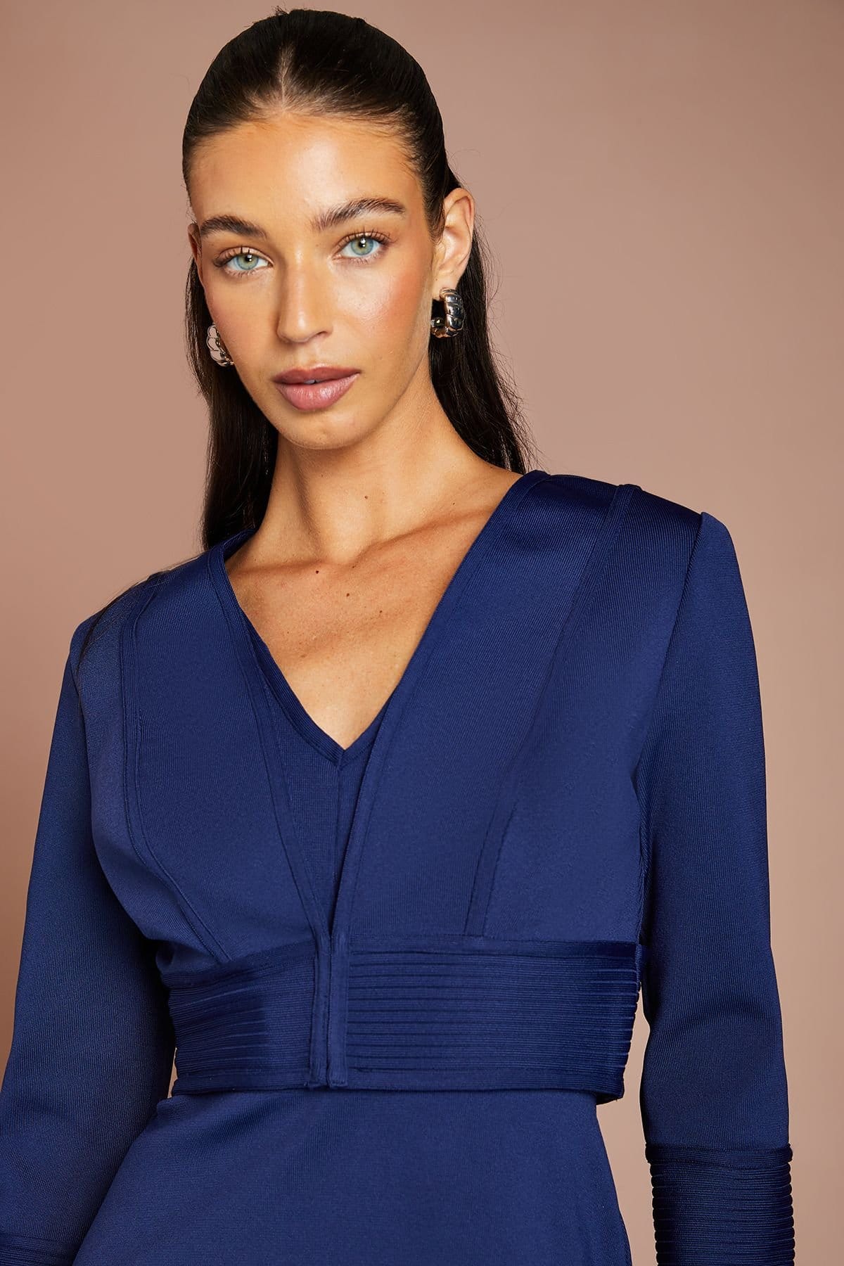 Coast Coast Women's Long Sleeve Bandage Jacket in Navy - 4