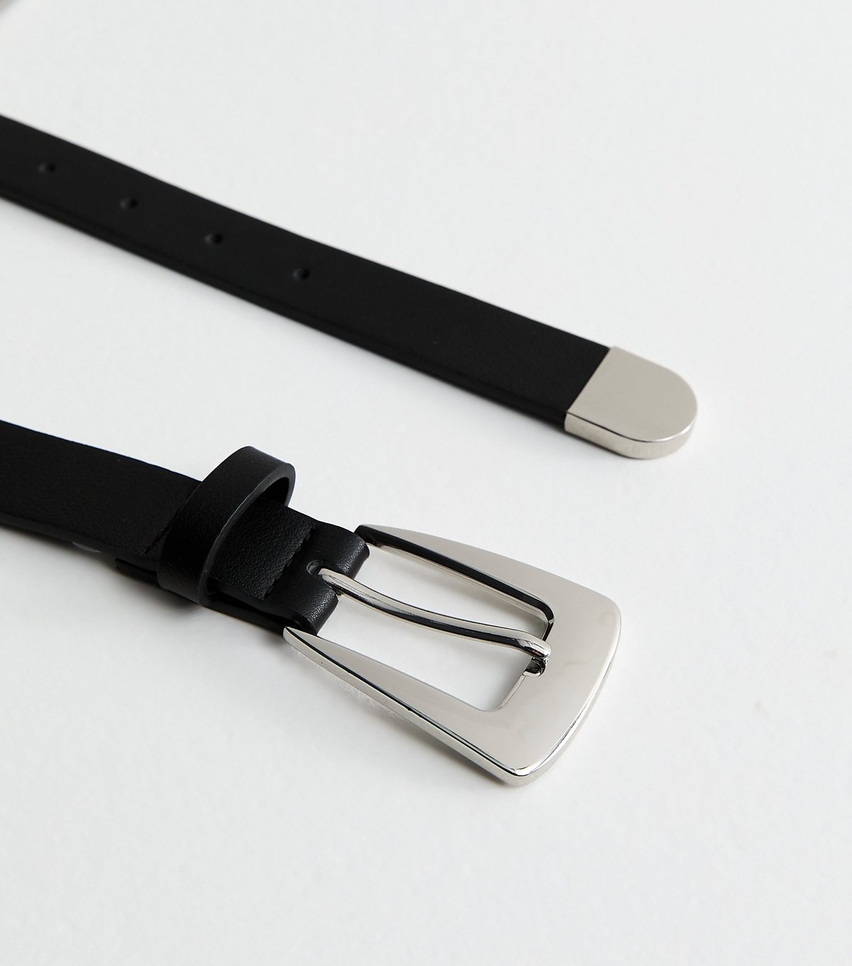 New Look Black Faux Leather Square Buckle Belt New Look - 3