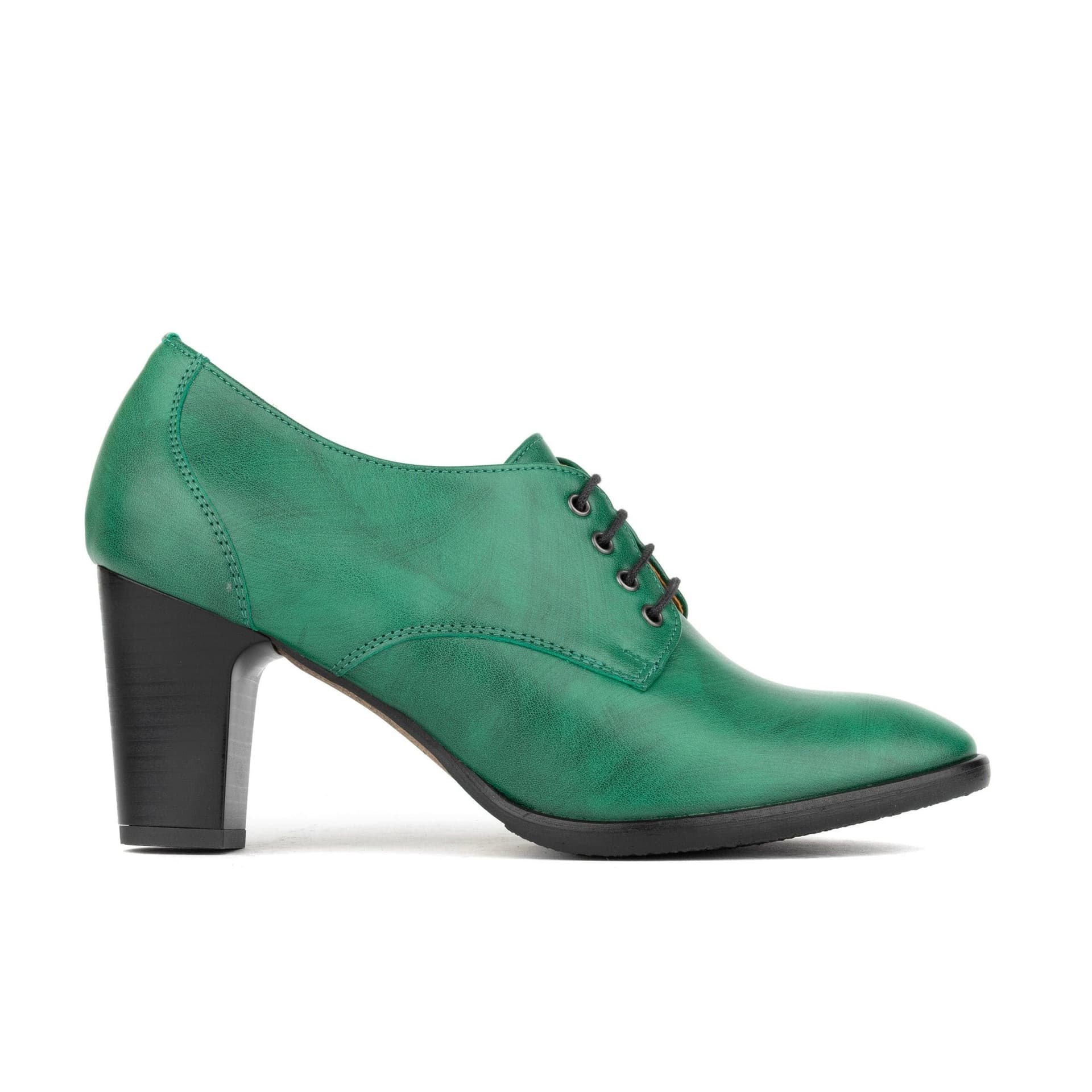 Embassy London Embassy London Green Leather Lace-Up Heel