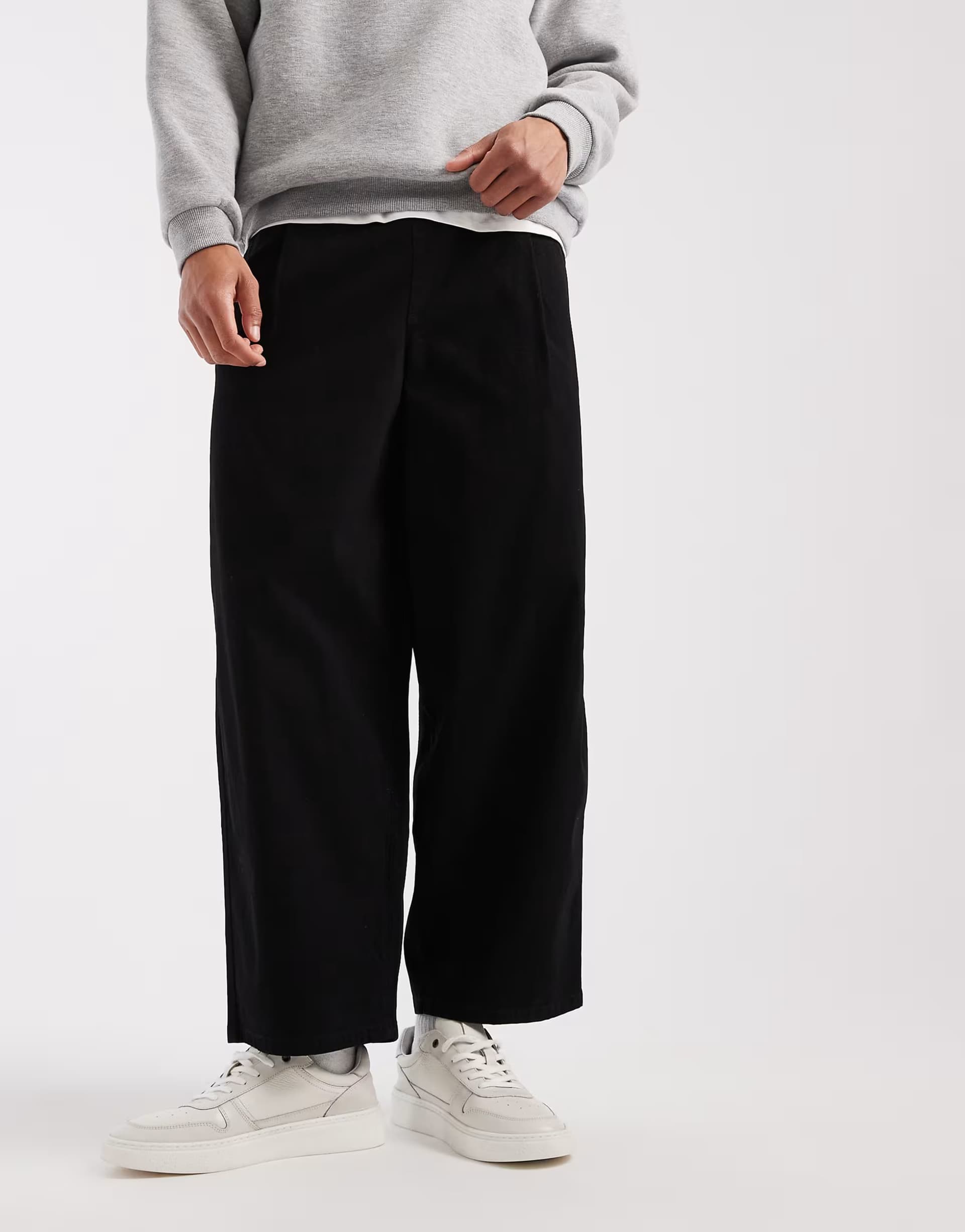 ASOS Redefined Rebel baggy trousers in black