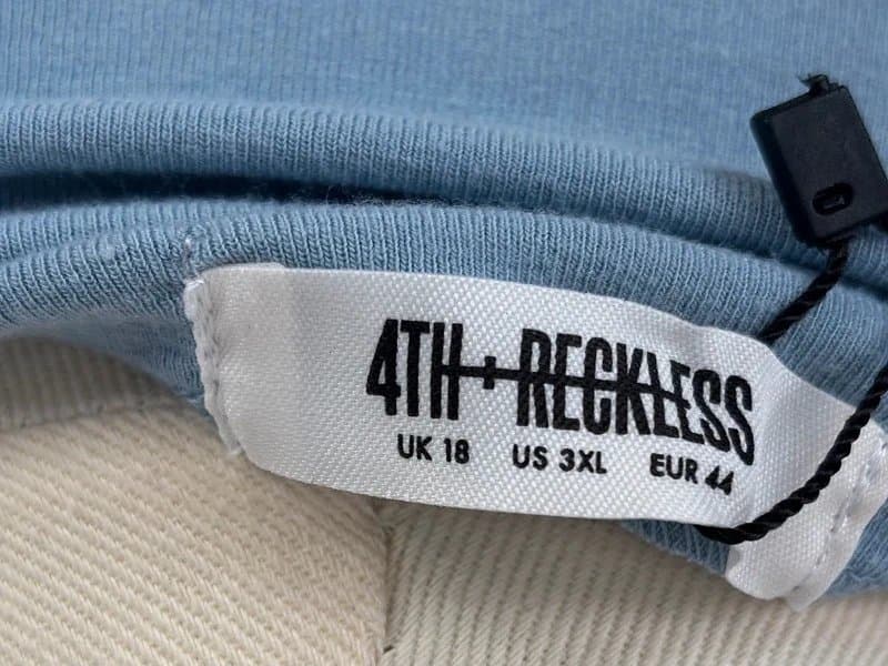 4th & Reckless UK 18 4th & Reckless Sky Blue Ruched High Neck Maxi Dress Stretch Jersey