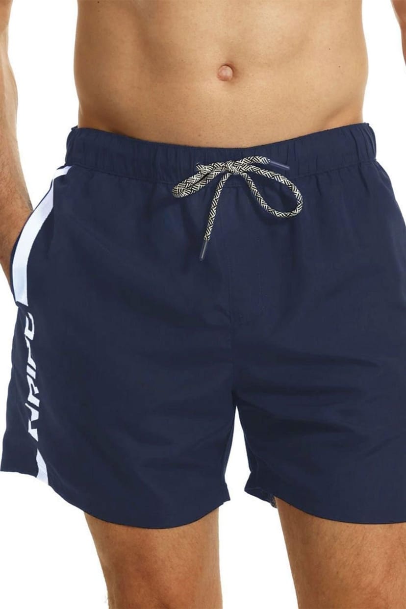 RIPT Essentials RIPT Essentials Men's Vertical Stripe Swim Shorts in Navy - 1