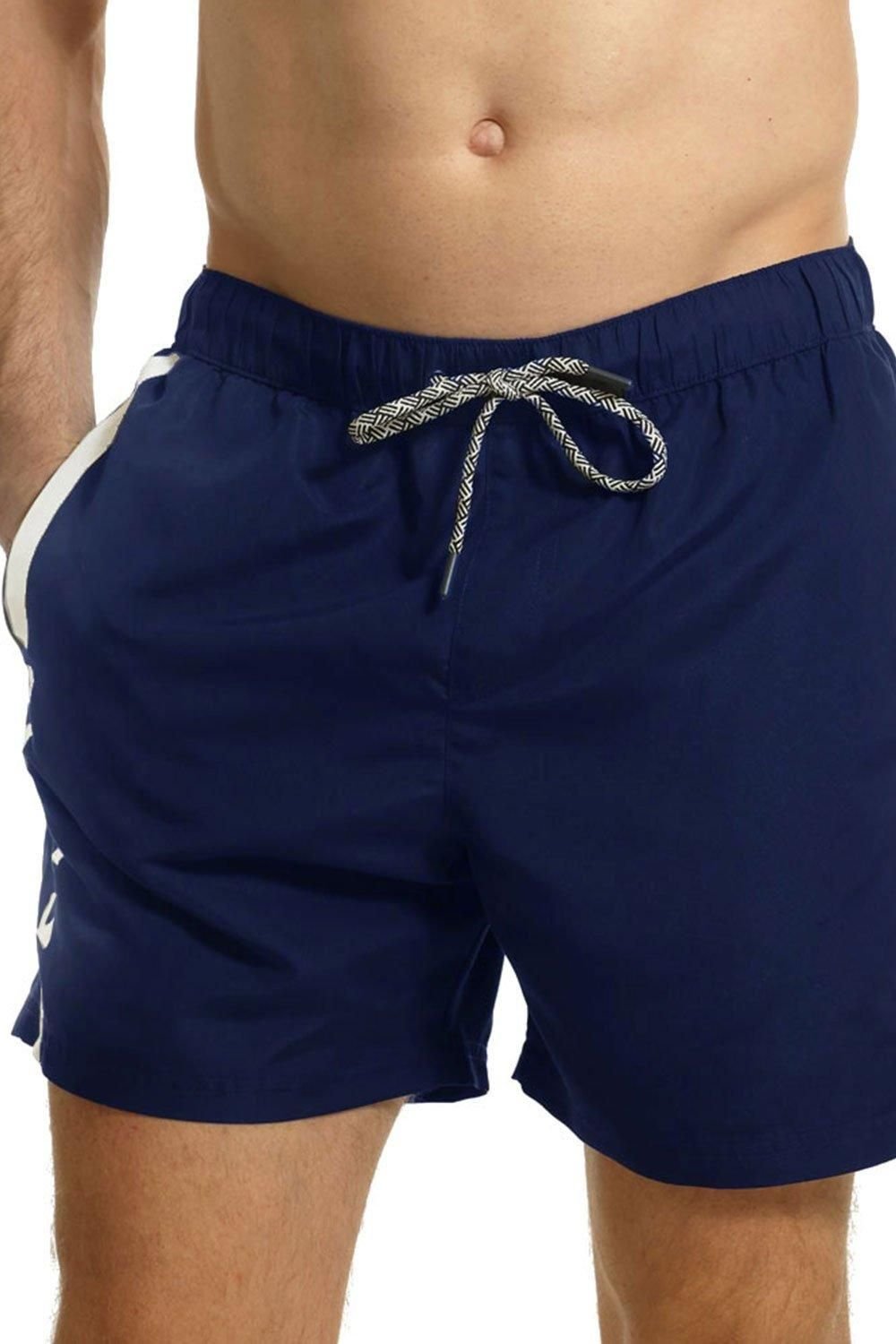 RIPT Essentials RIPT Essentials Men's Vertical Stripe Swim Shorts in Navy - 2