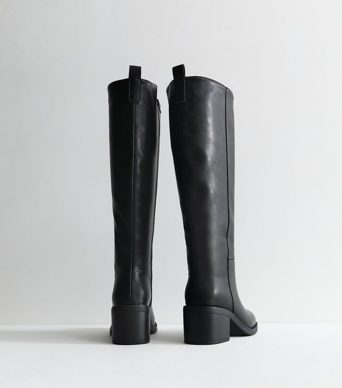 New Look Women's Black Panelled Faux Leather Knee High Boots New Look - 4