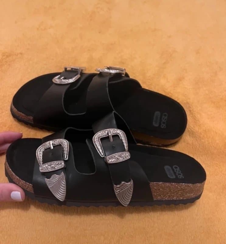 ASOS ASOS double strap western sandals on black