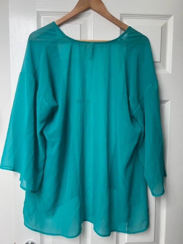 Bershka Bershka Teal Chiffon Kimono Cardigan / Beach Cover-Up , Size S