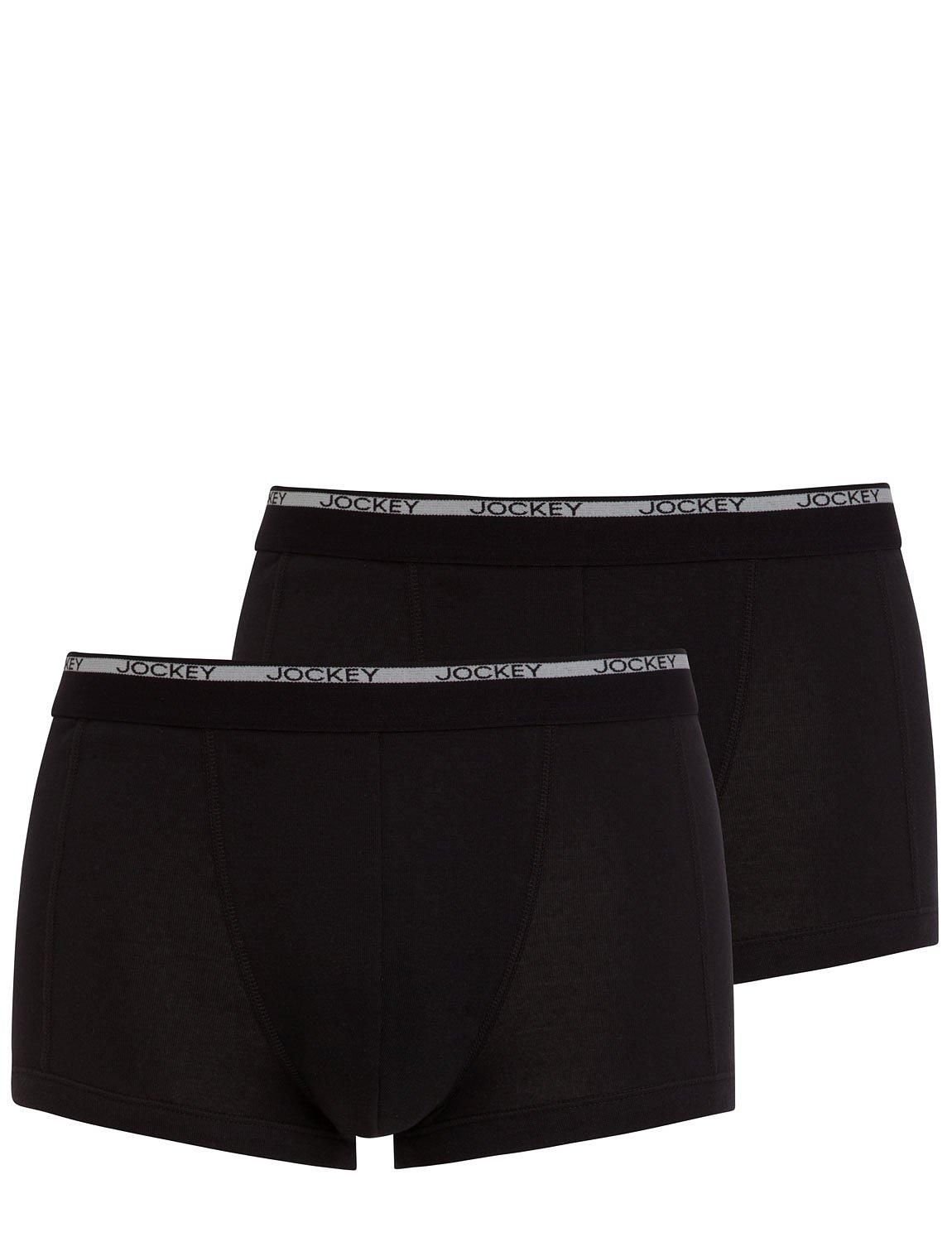Jockey Jockey Men's Cotton Short Trunk 2 Pack in Black - 2