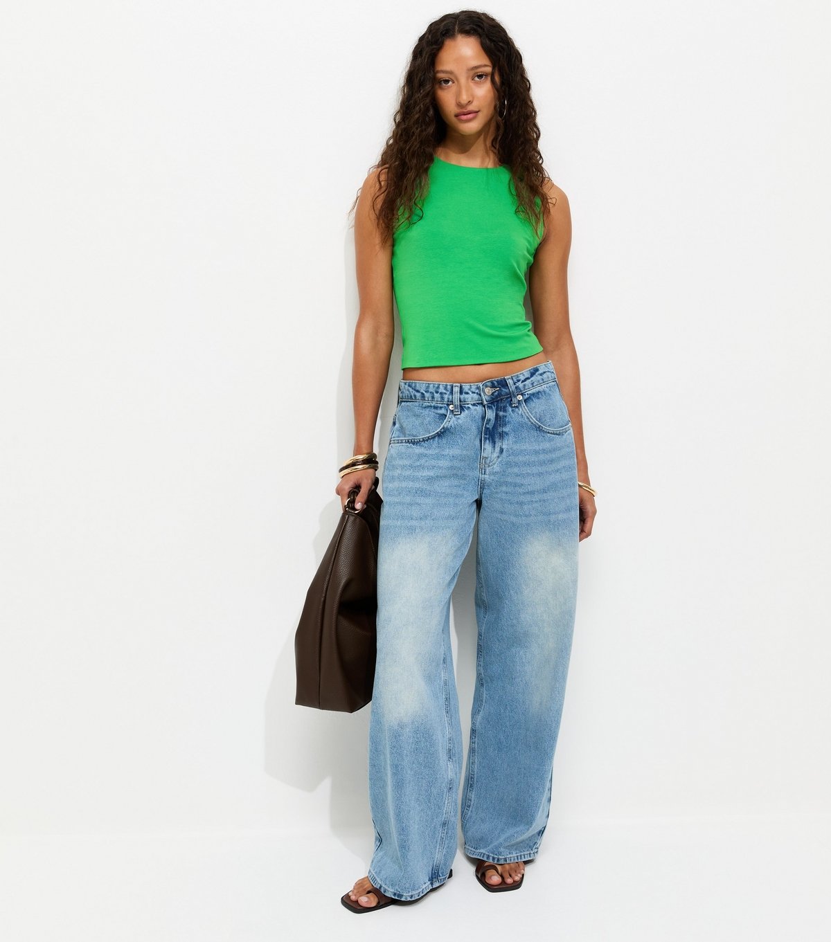 New Look Women's Dark Green Tank Top New Look - 3