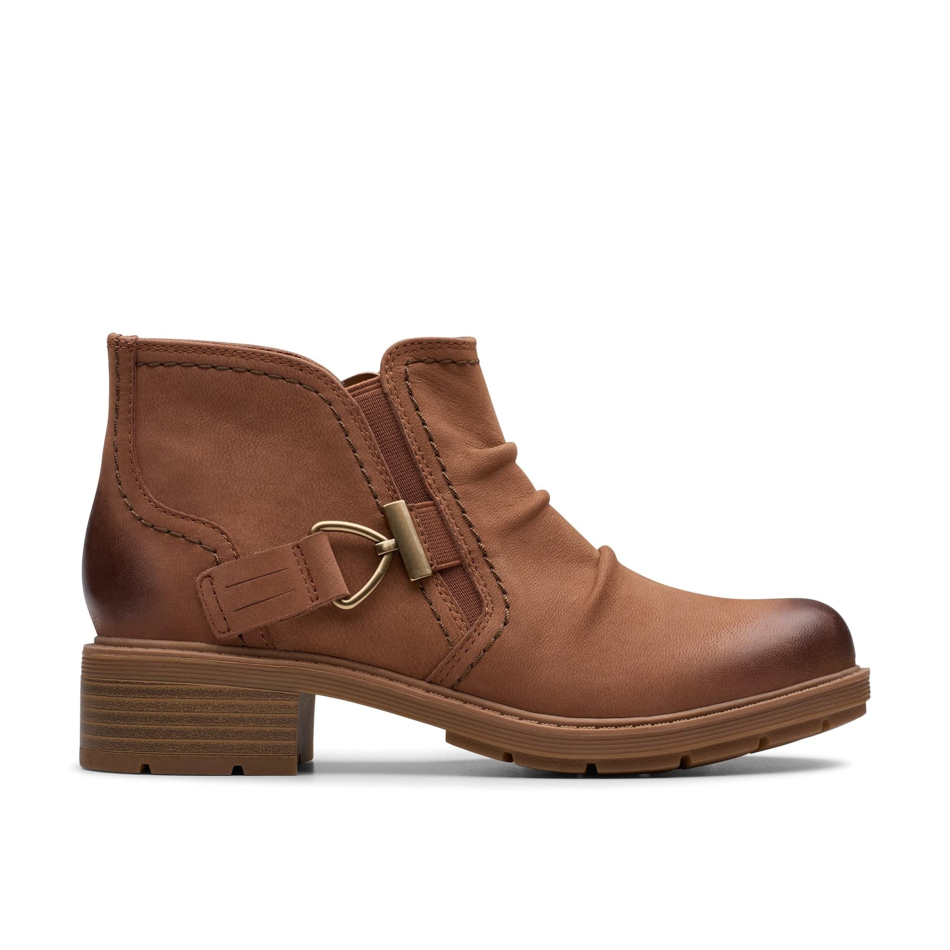 Clarks Clarks Women's Hearth Clara Tan Nubuck Ankle Boots in Brown