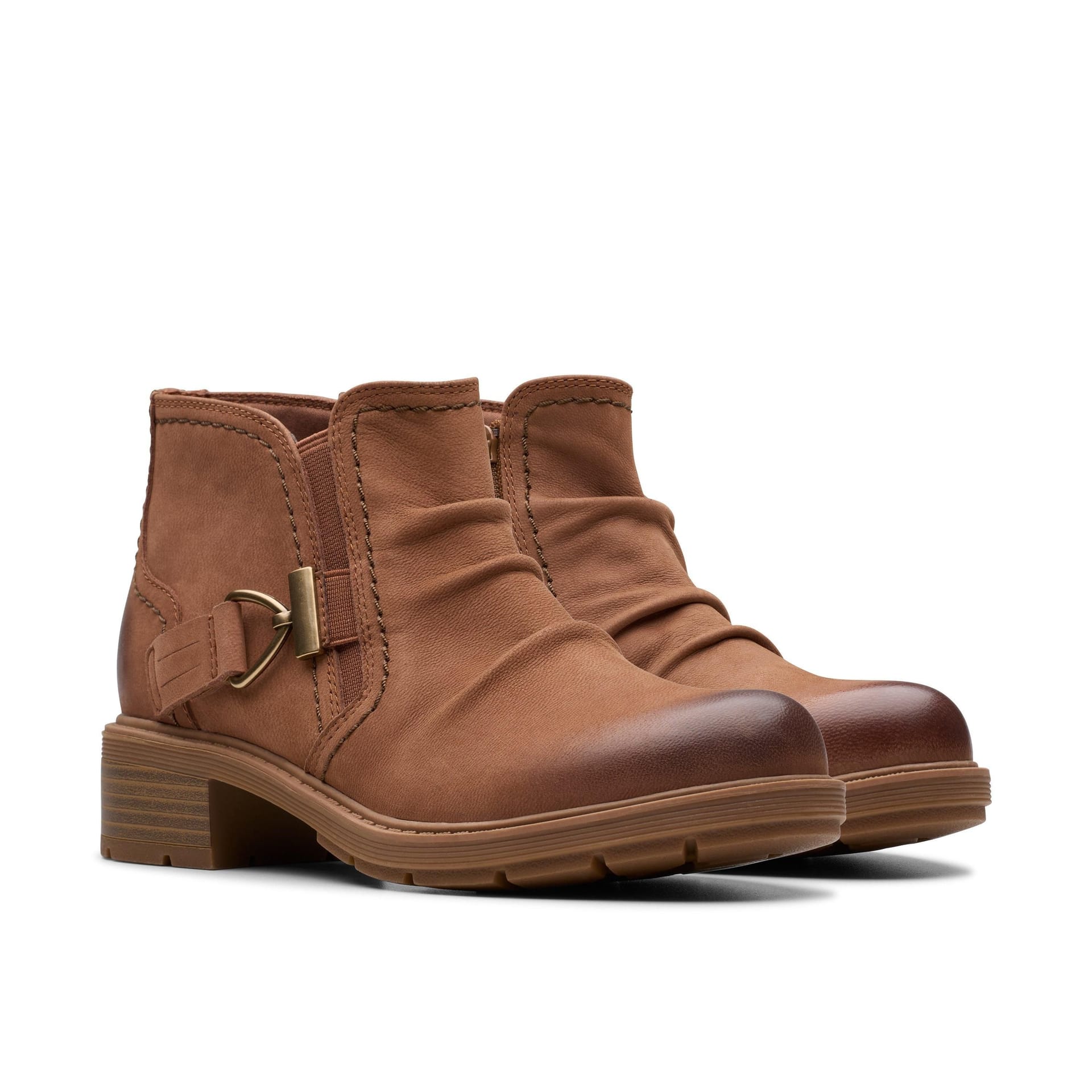 Clarks Clarks Women's Hearth Clara Tan Nubuck Ankle Boots in Brown - 4