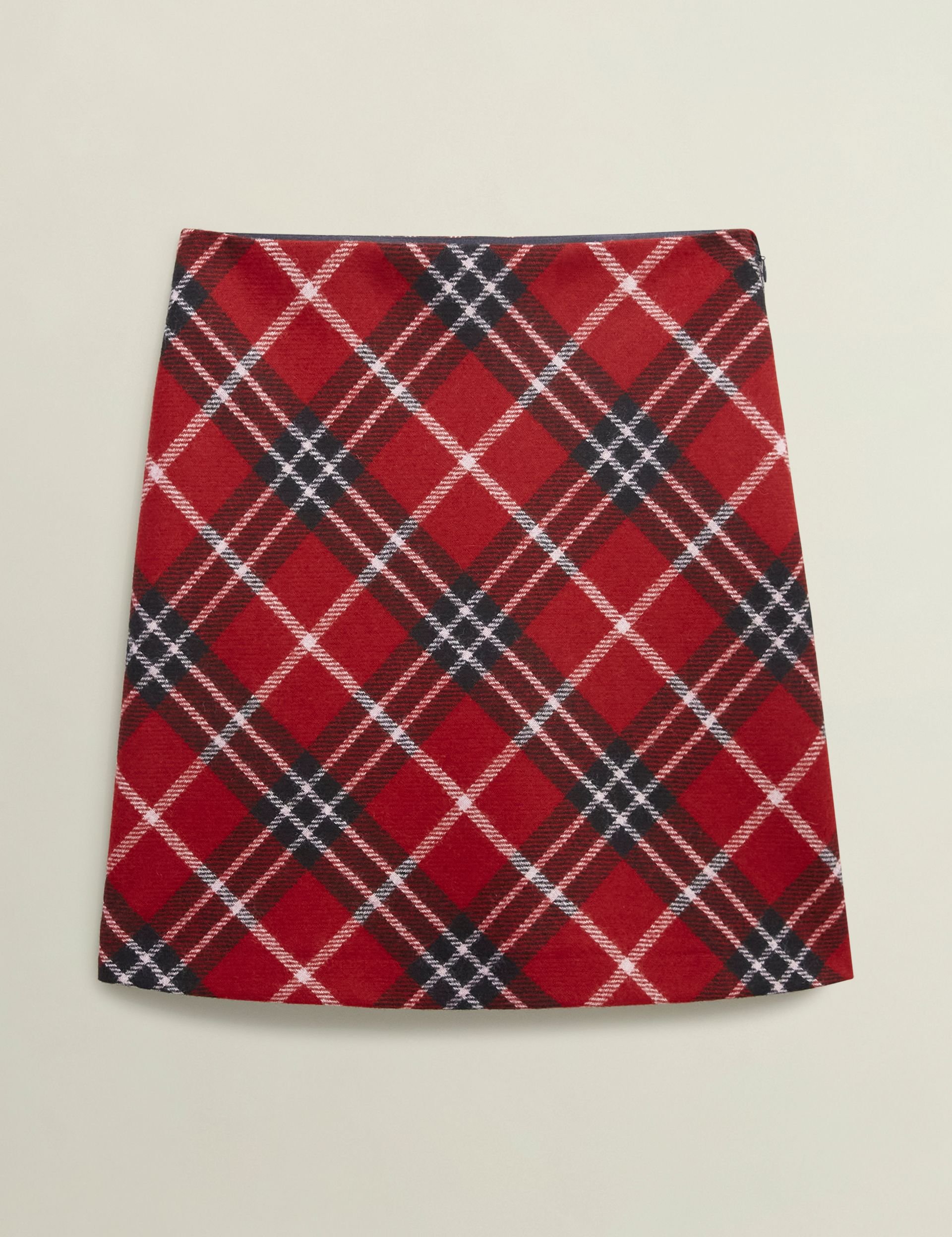 Hobbs London Hobbs London Women's Teia Wool Tartan Mini Skirt in Dark Red - 2